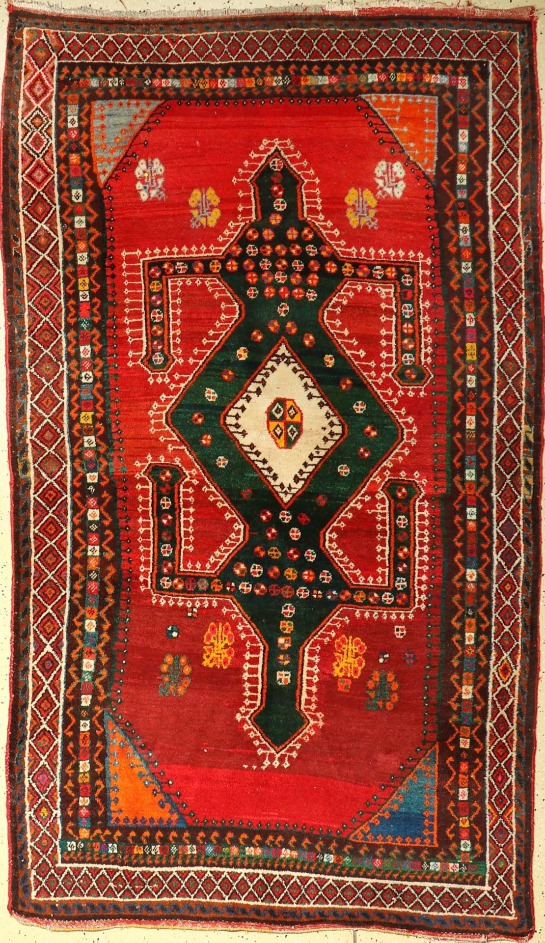 Gabbeh old, Persia, approx. 60 years, wool on cotton, approx. 218 x 130 cm, condition: 2. Auction: