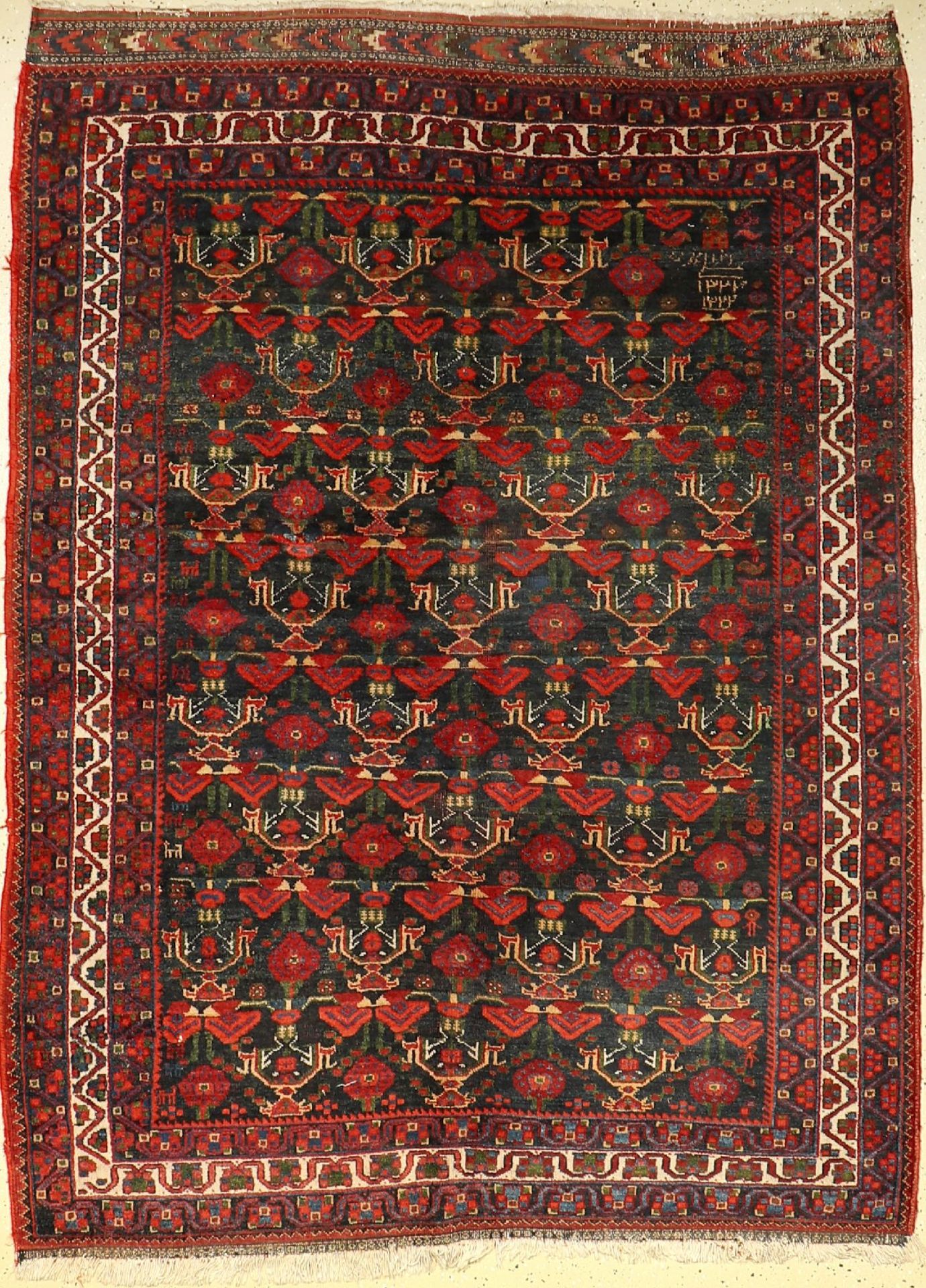 Sirjan old dated, Persia, around 1930, wool oncotton, approx. 191 x 147 cm, condition: 3. Auction: