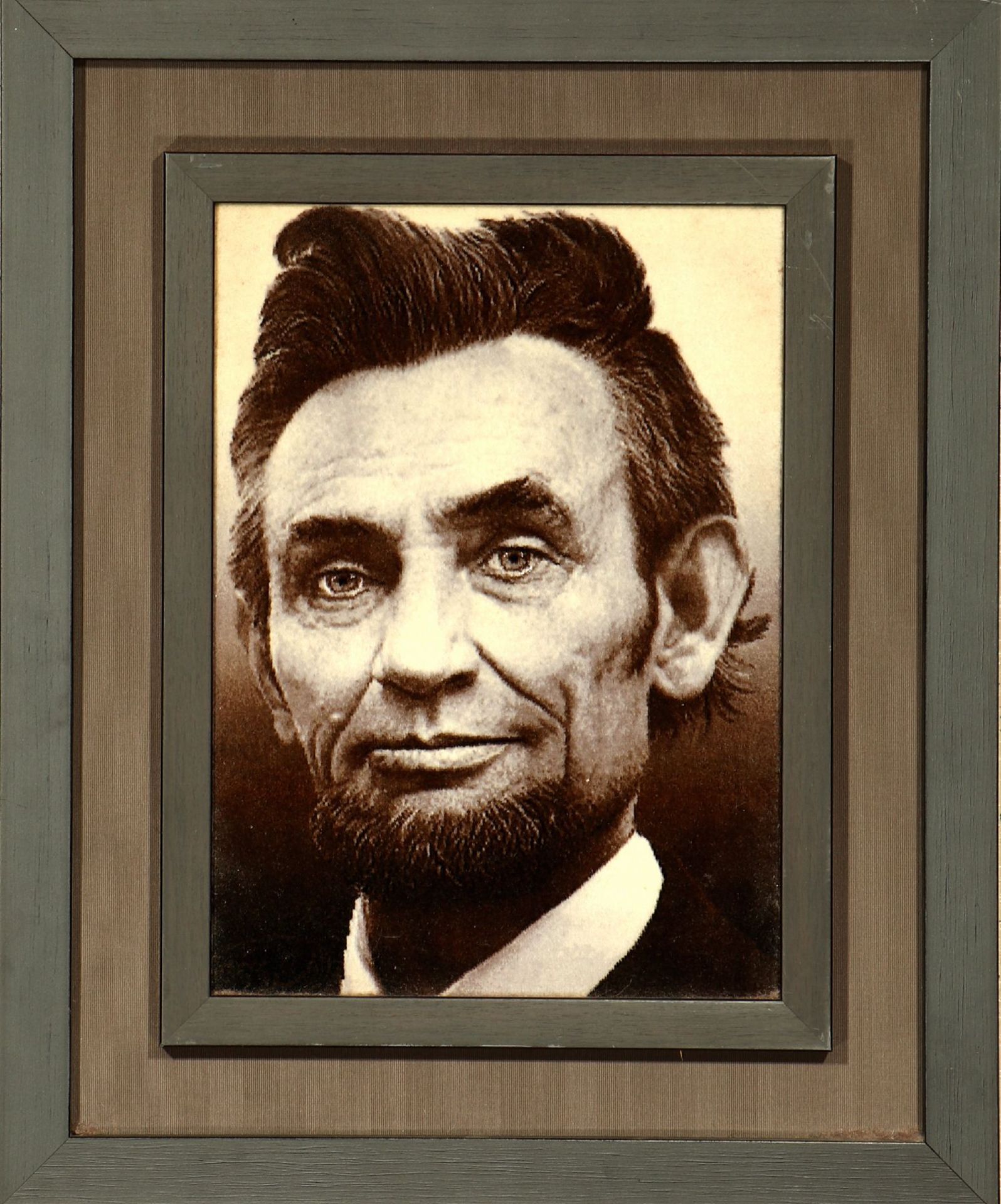 Tabriz fine (Abraham Lincoln), Persia, approx.10 years old, wool on silk, approx. 48 x 3 5 cm,