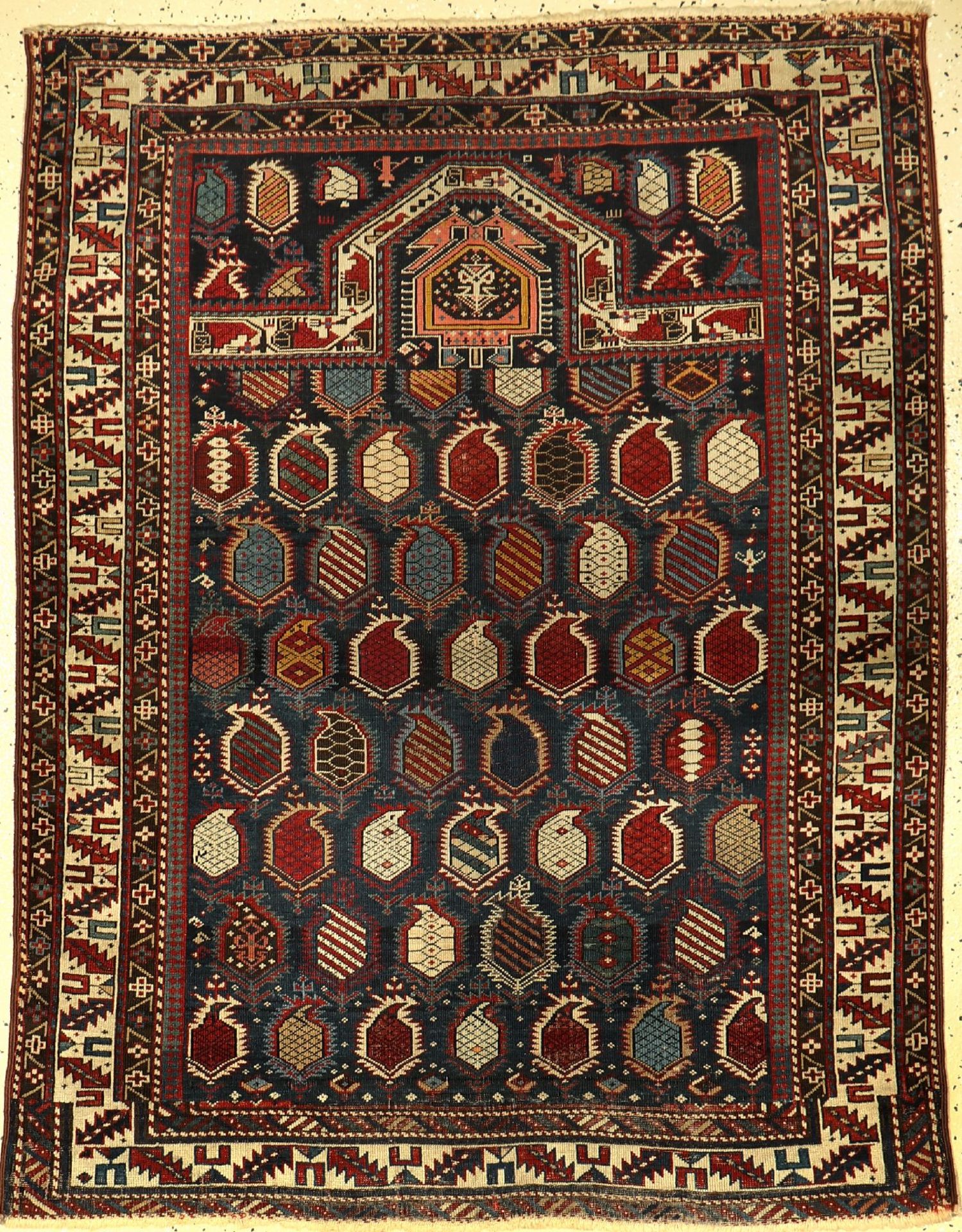 Fine Marasali prayer rug, antique, Caucasus, 19th century, wool on wool, approx. 138 x 107 cm,