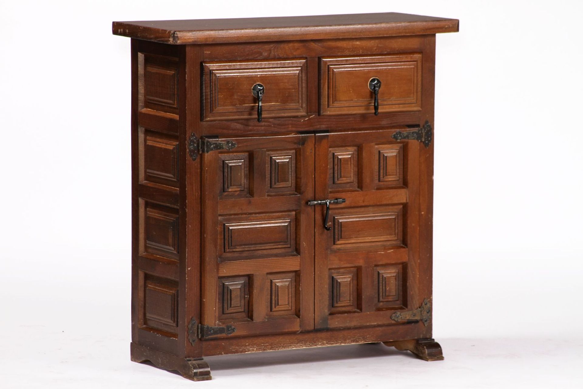 Half cabinet, based on the Spanish model from 1700, softwood body and hardwood, dark brown or