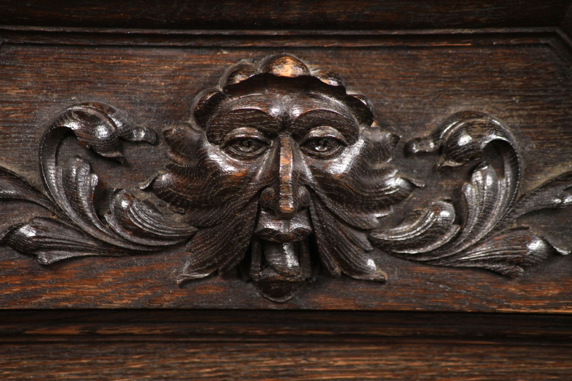 Kredenz, German, around 1890, so-called Wilhelminian style, solid oak and partly veneered, stained - Image 3 of 4