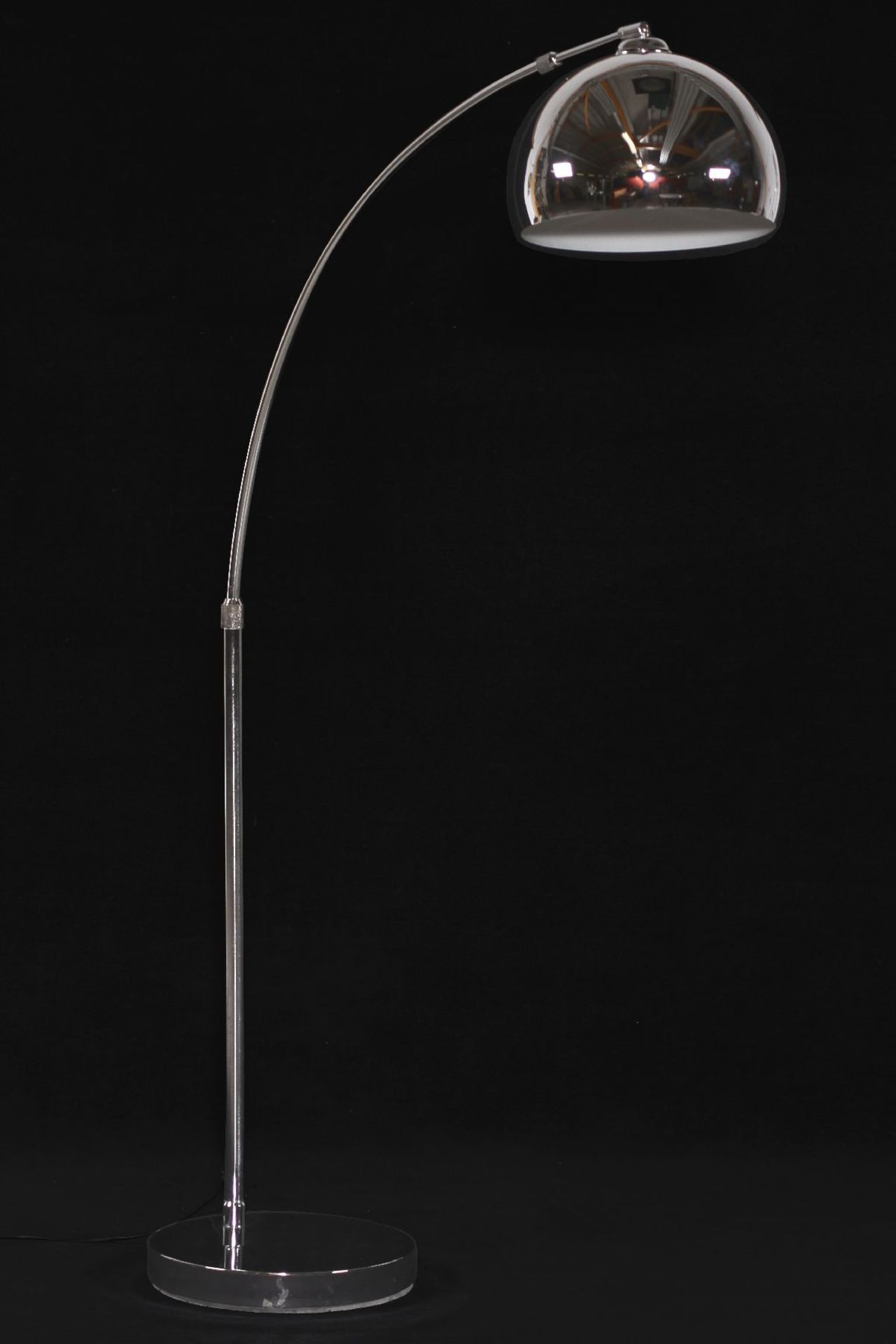 Standard Lamp, chrome, jibs and lampshade adjustable, sluggishly, 1 socket E27, functional,