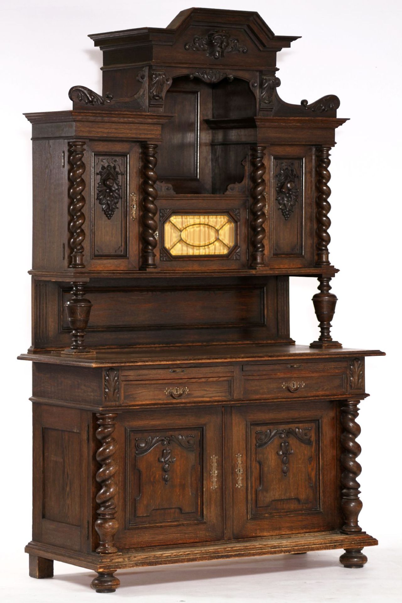 Essay buffet, German, around 1890, so-called Wilhelminian style, solid oak and partly veneered,