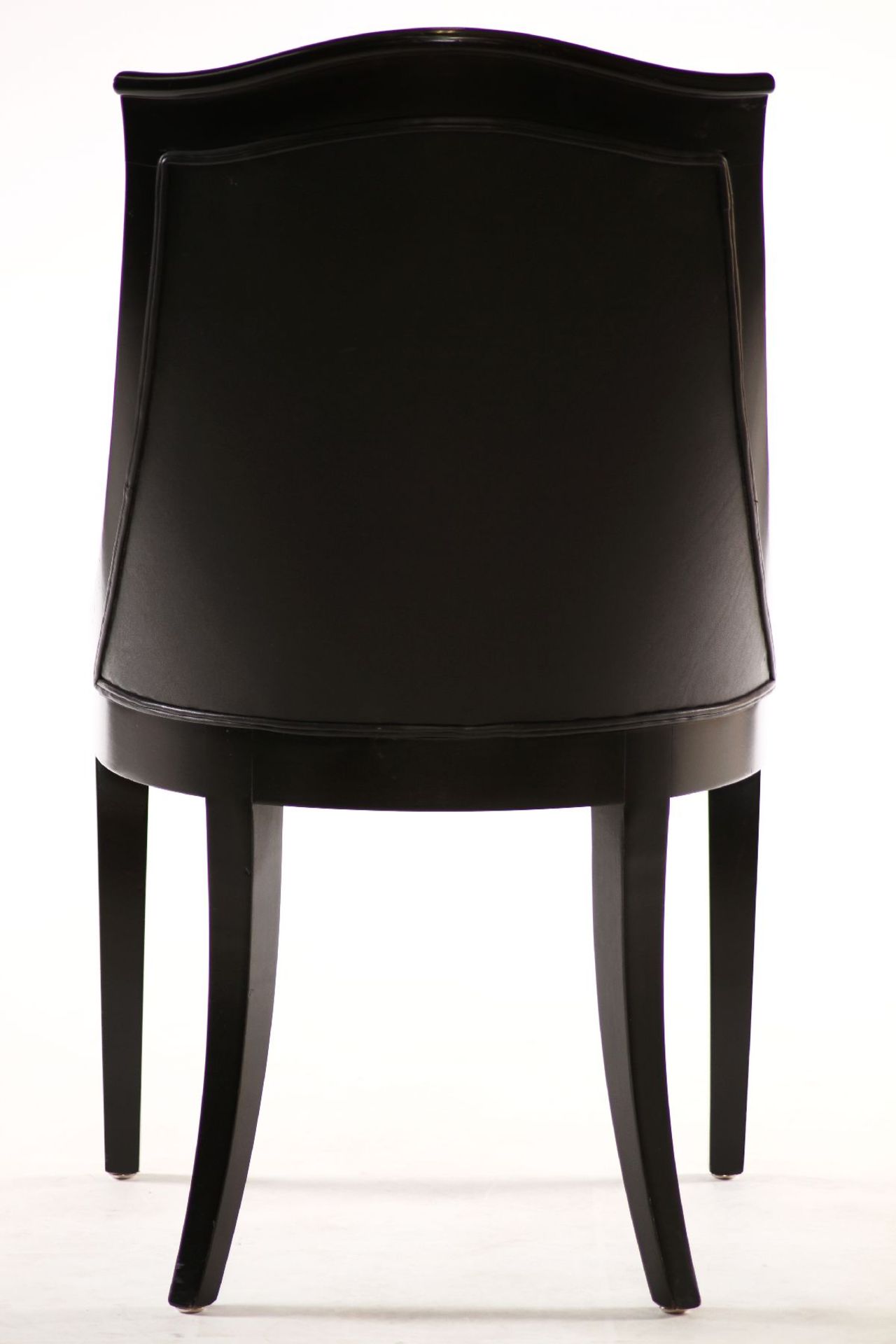 4 chairs, in Art Deco style, solid wood frames, black lacquered, black leather covers,comfortable - Image 3 of 3