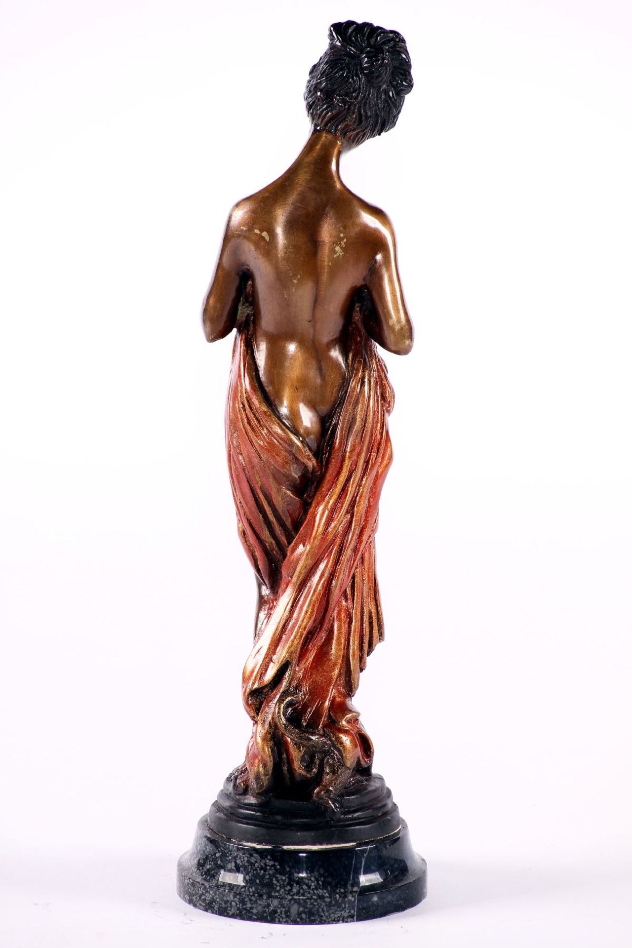 Bathing lady with cloth, bronze, golden brown,black and reddish patinated, erotic depiction,creeping - Bild 2 aus 2