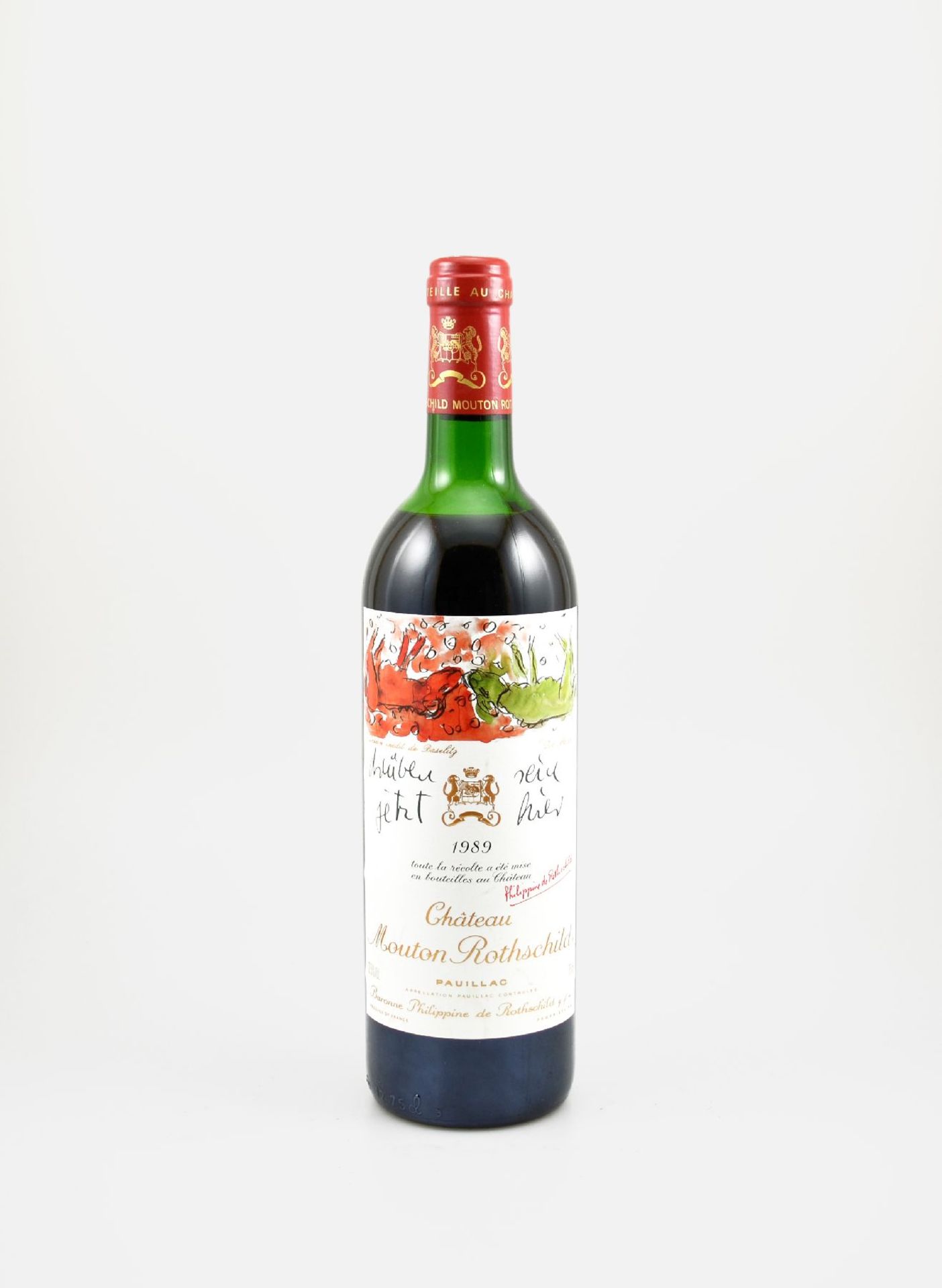 1 bottle 1989 chateau mouton rothschild, pauillac, premier grand cru class, approx 75 cl, 12,5 %