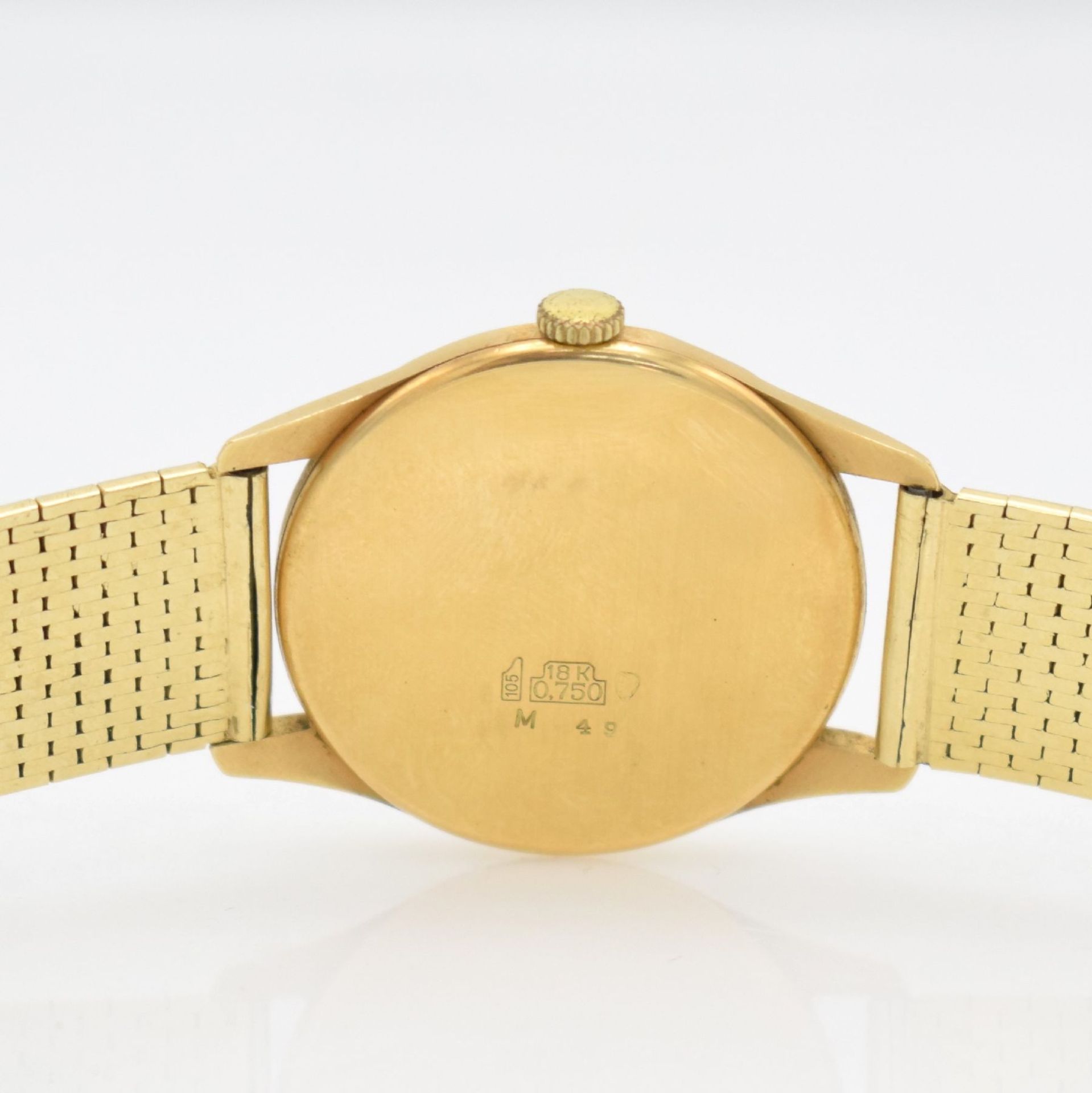 BERNINA 18k yellow gold gents wristwatch with 14k yellow gold bracelet, Switzerland around 1960, - Bild 6 aus 7