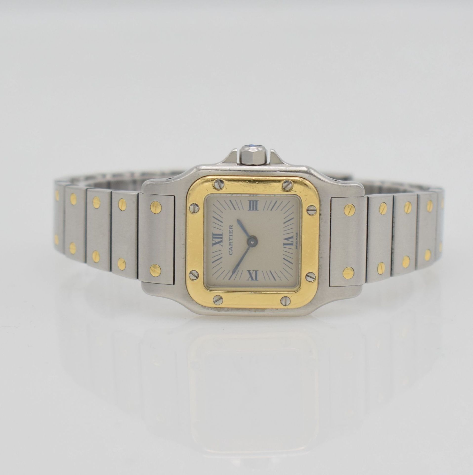 CARTIER Santos ladies wristwatch in stainless steel & 18k yellow gold, Switzerland around 1995,
