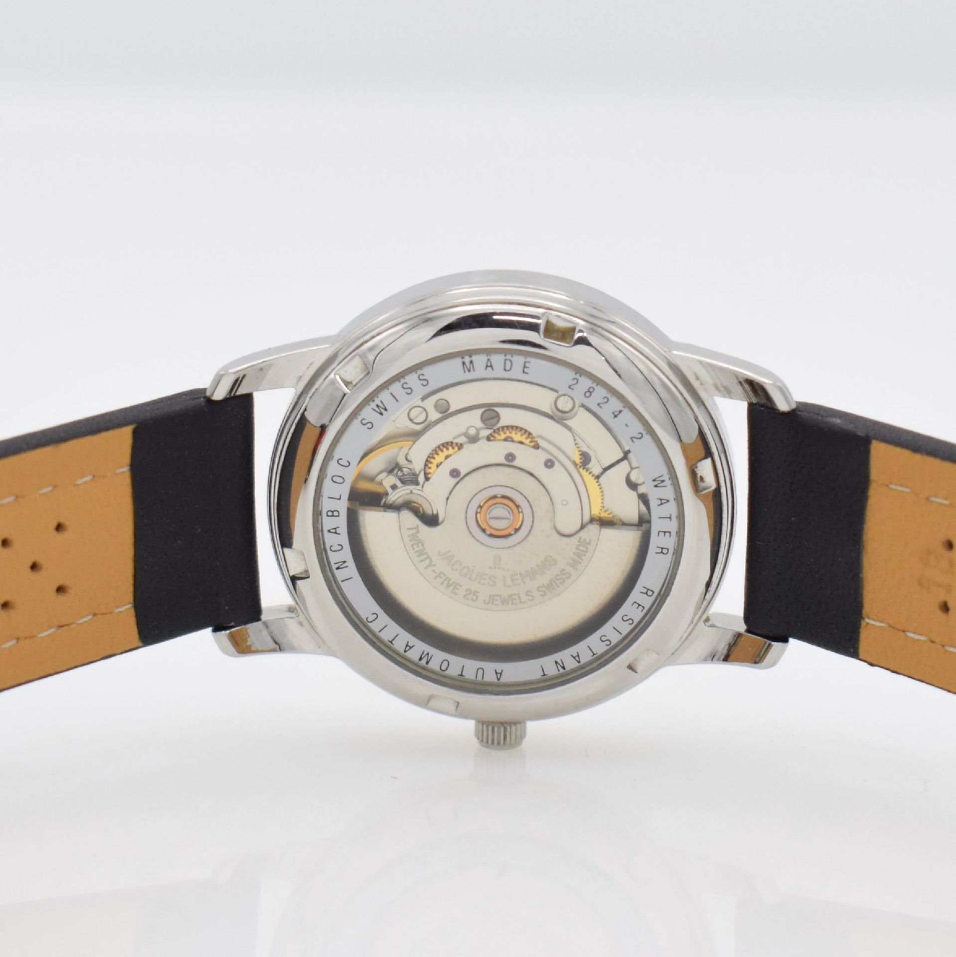 JACQUES LEMANS gents wristwatch, Switzerland around 2005, self winding, on both sides glazed steel - Bild 7 aus 7