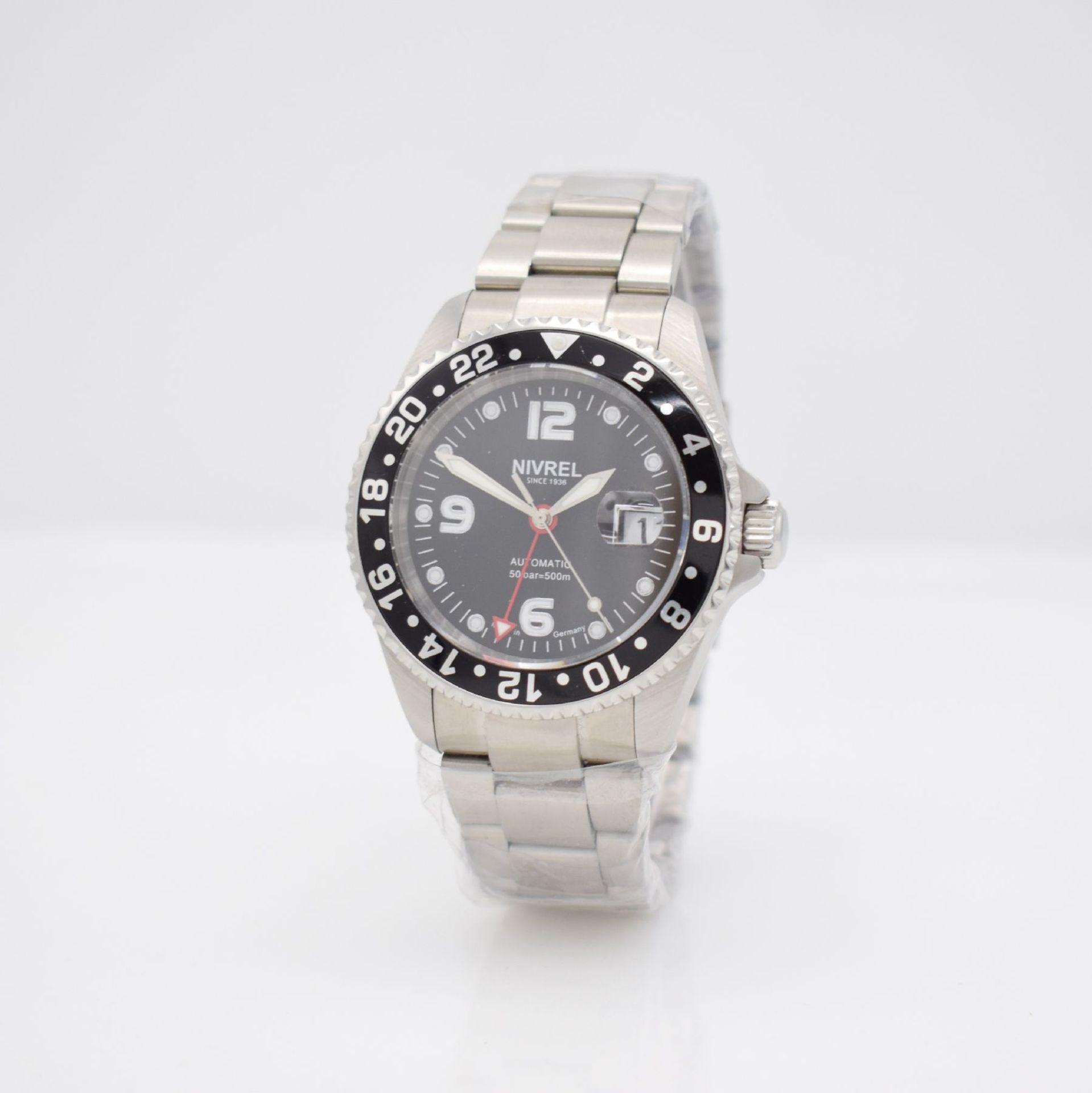 NIVREL gents wristwatch Deep Ocean GMT, self winding, reference 146.001, stainless steel case - Bild 3 aus 6