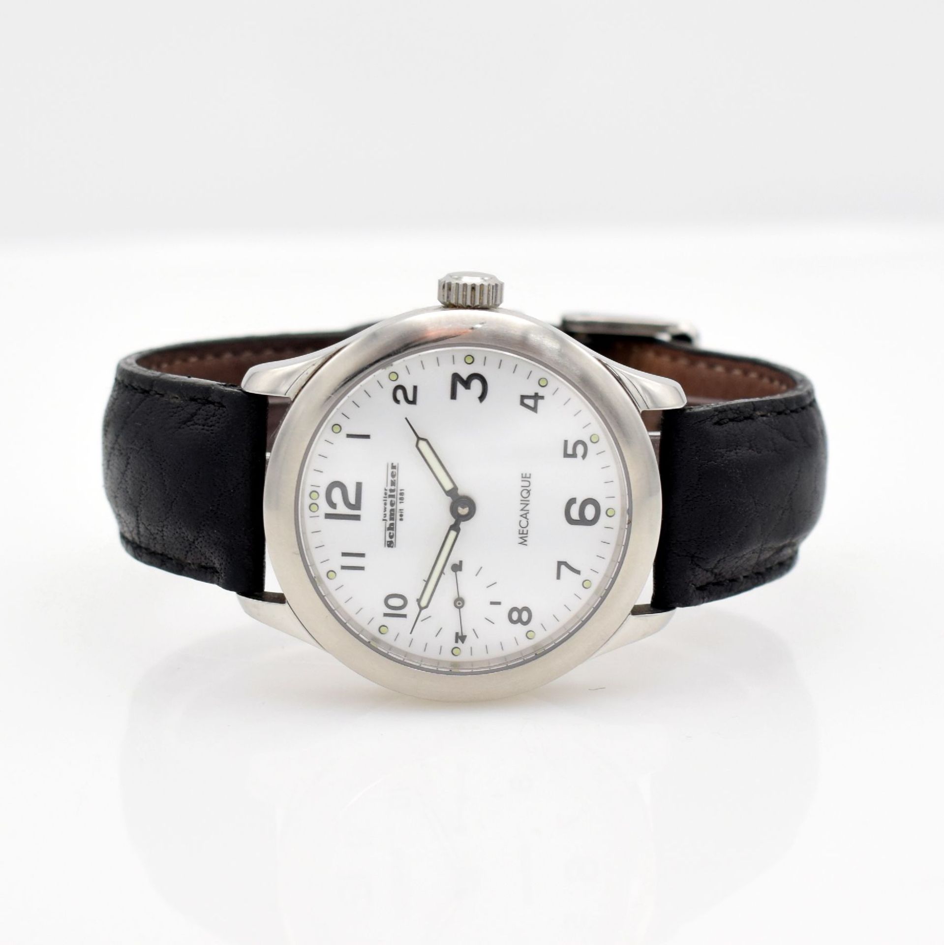 SCHMELTZER gents wristwatch in stainless steel, Switzerland around 2005, manual winding, on both