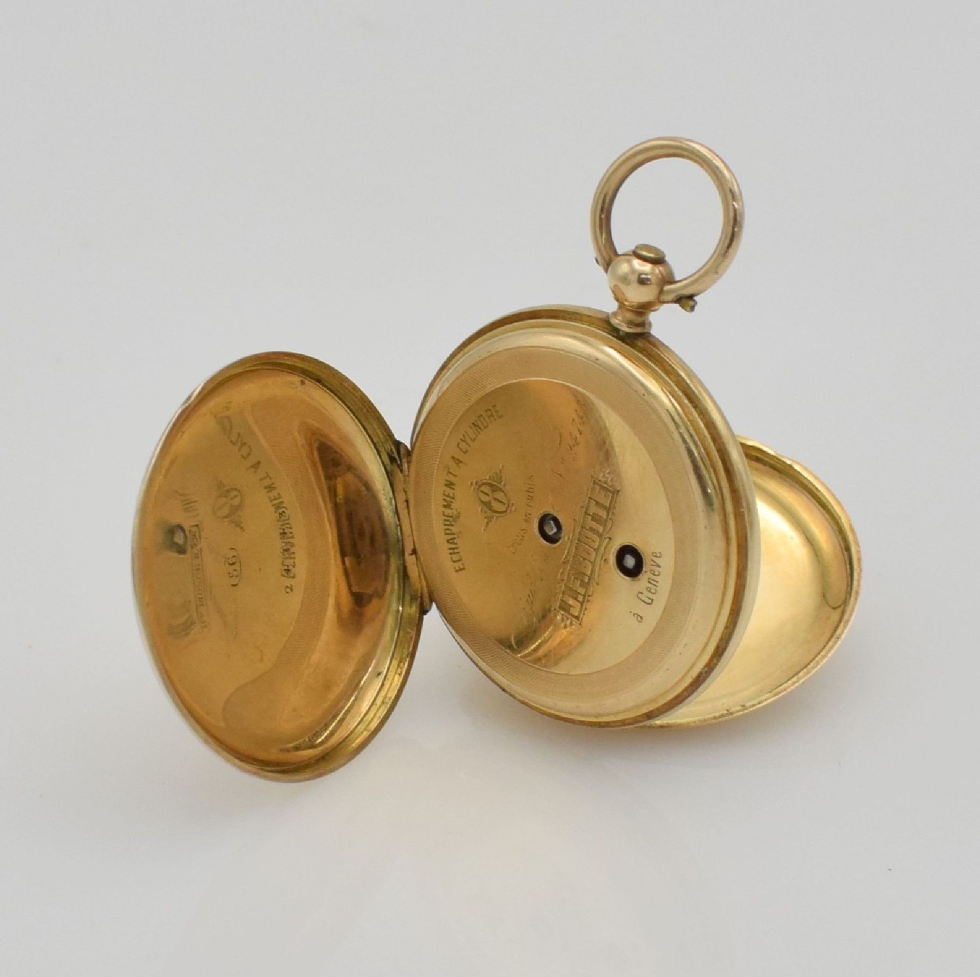 Set of 2 ladies gold pocket watches, Switzerland around 1860, key winding, 1 x Hy. Moser & Cie / J. - Bild 5 aus 14