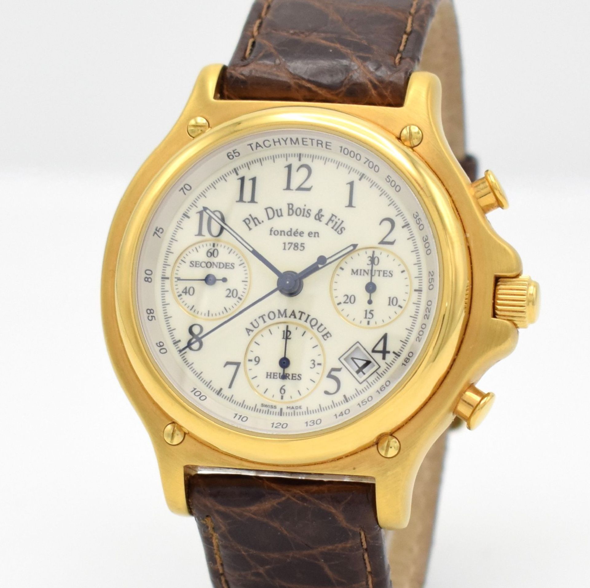 DU BOIS Regular 1 gents chronograph, Switzerland around 2000, self winding, gold plated case, - Bild 4 aus 7