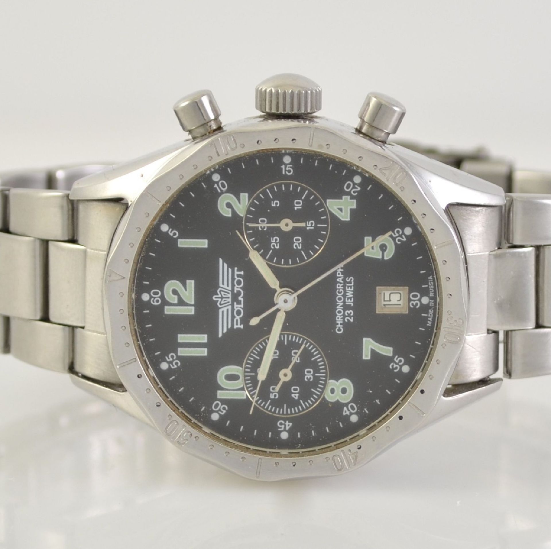 POLJOT chronograph, Russia around 1998, manual winding, stainless steel case including neutral - Bild 2 aus 6