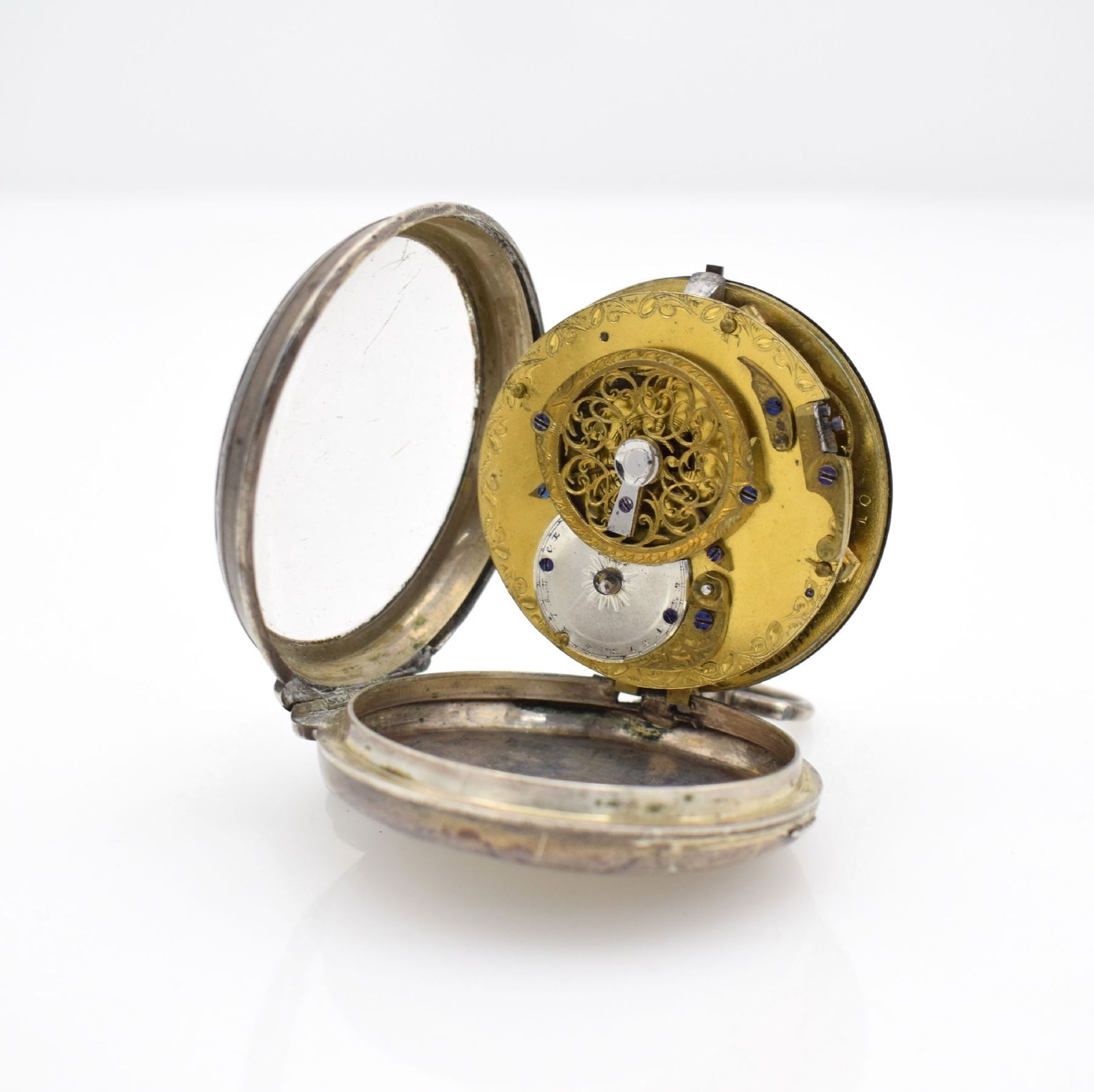 VAUCHER FRERES verge watch with polychrom painted enamel dial & date + one verge watch, - Bild 13 aus 13