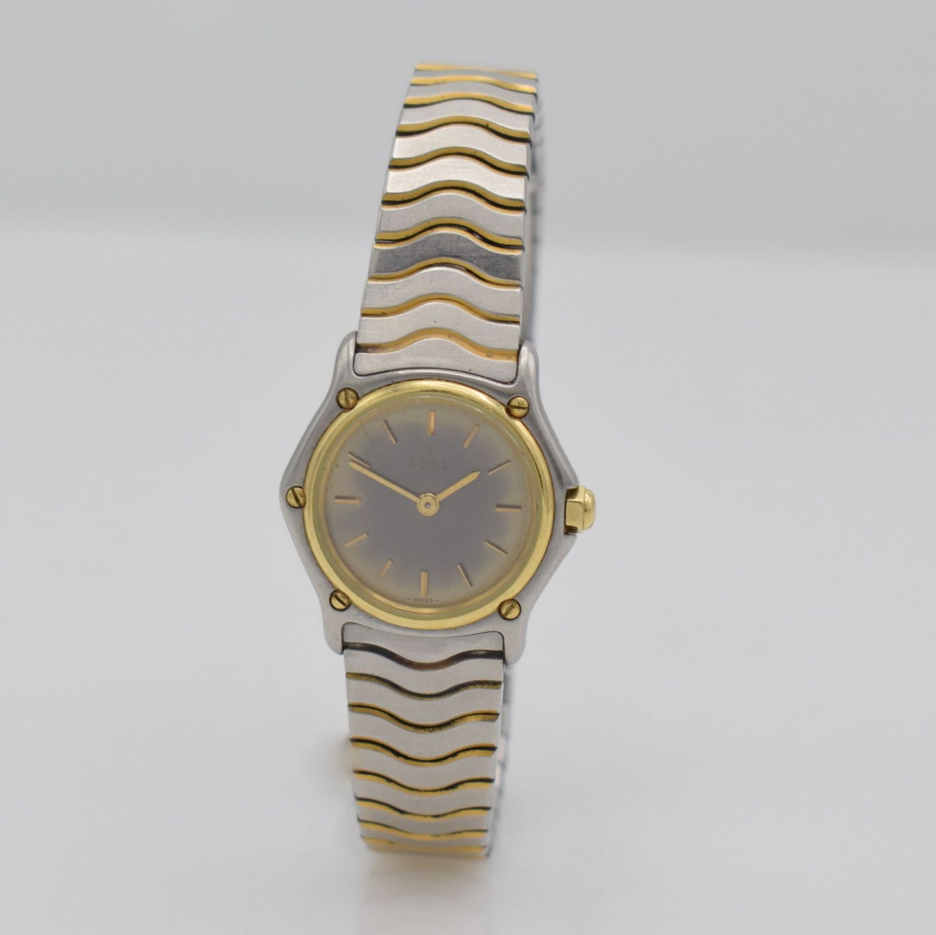 EBEL Classic Wave ladies wristwatch in steel/ gold, Switzerland around 1990, reference 166901, bezel - Bild 3 aus 5