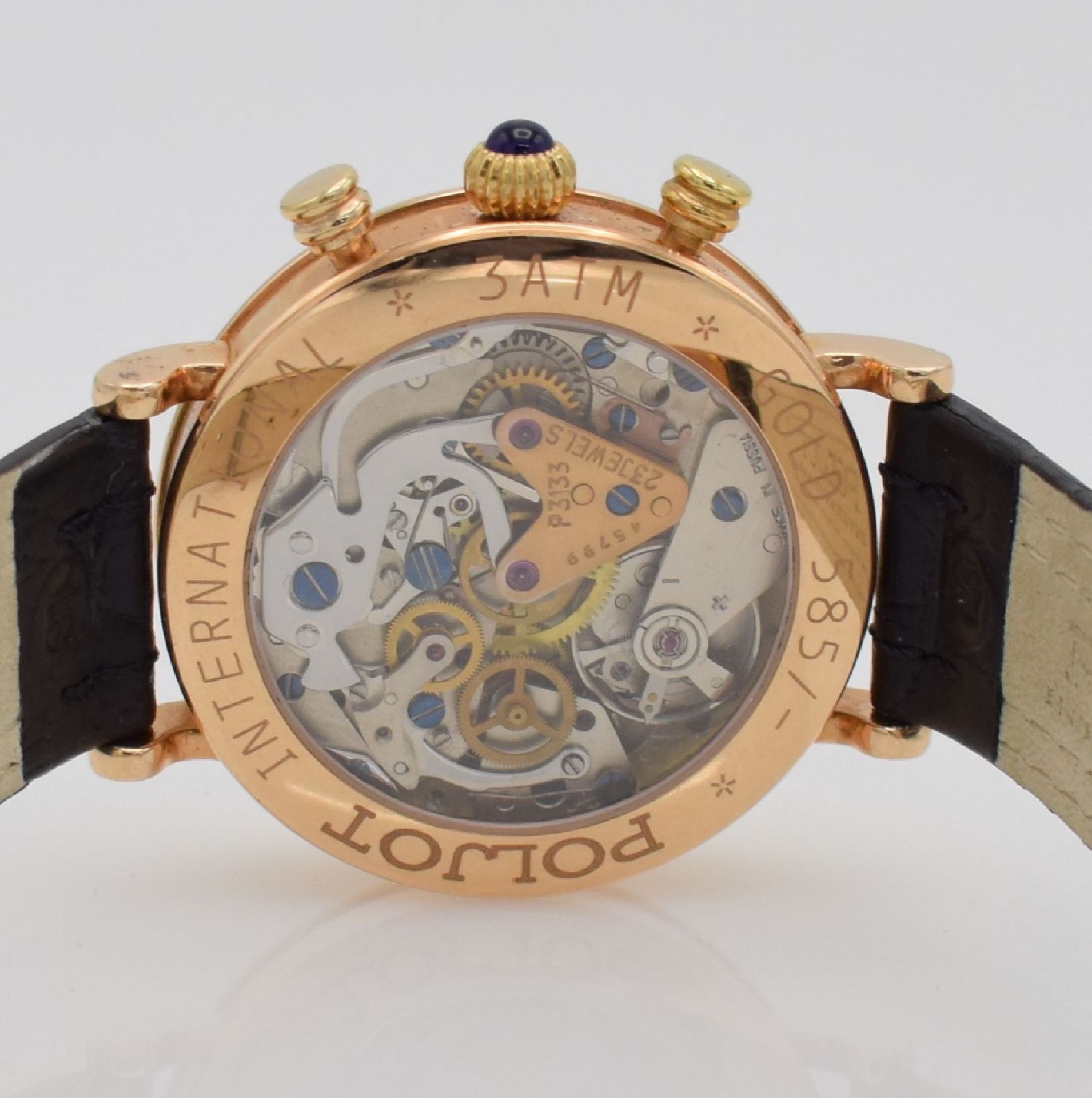 POLJOT 14k pink gold chronograph Nikolai II, manual winding, Russland around 20000, 3-piece - Bild 6 aus 7