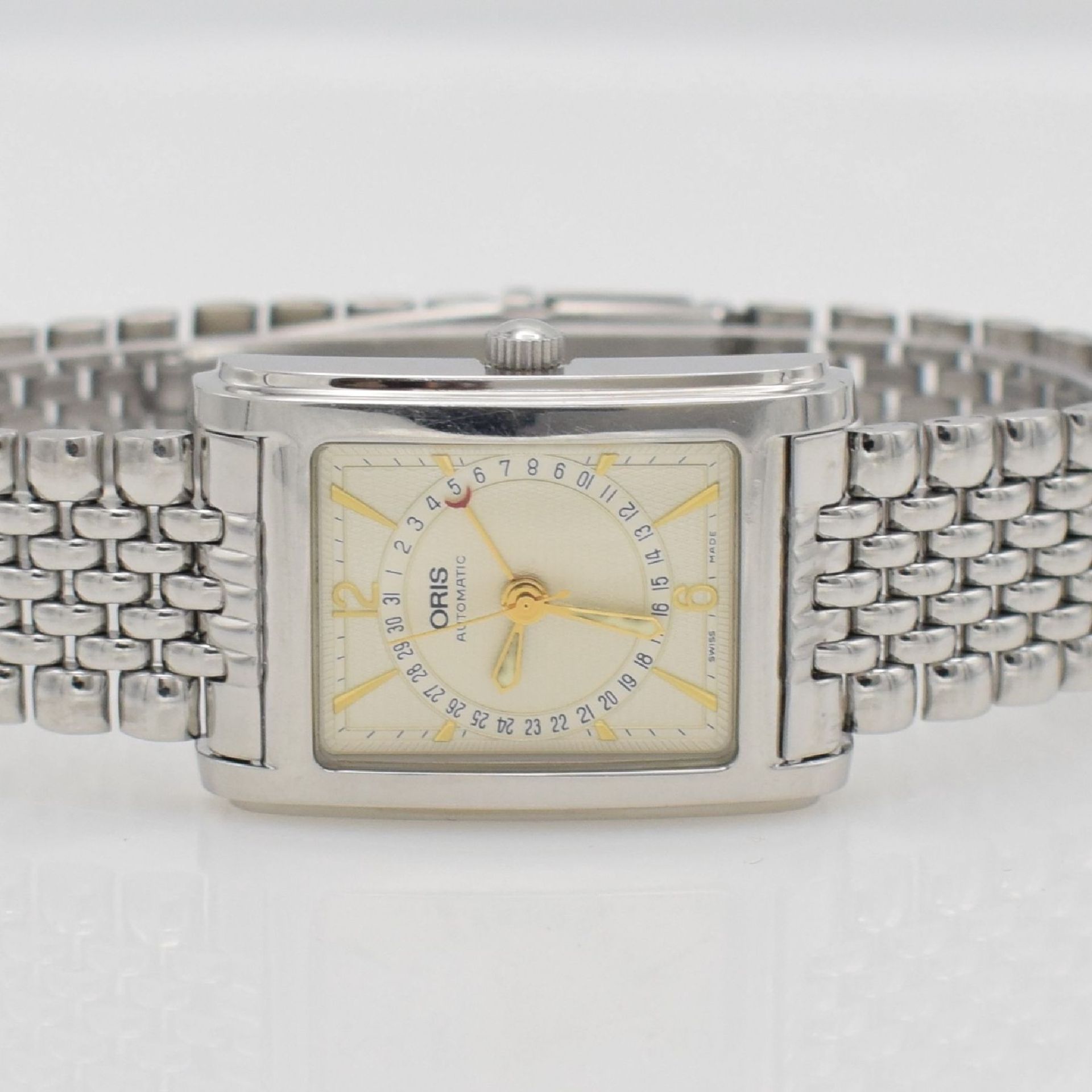 ORIS rectangular gents wristwatch, Switzerland around 1994, self winding, reference B7460, stainless - Bild 2 aus 6