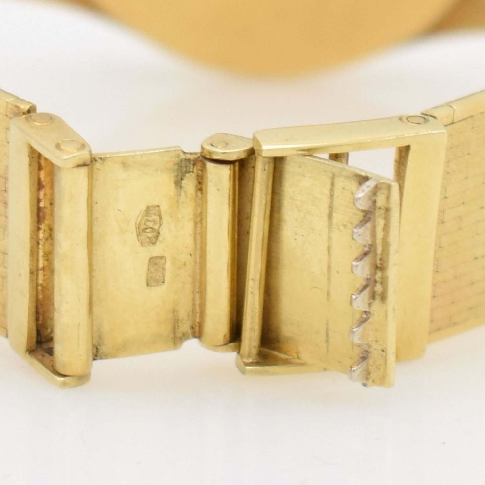 BERNINA 18k yellow gold gents wristwatch with 14k yellow gold bracelet, Switzerland around 1960, - Bild 5 aus 7