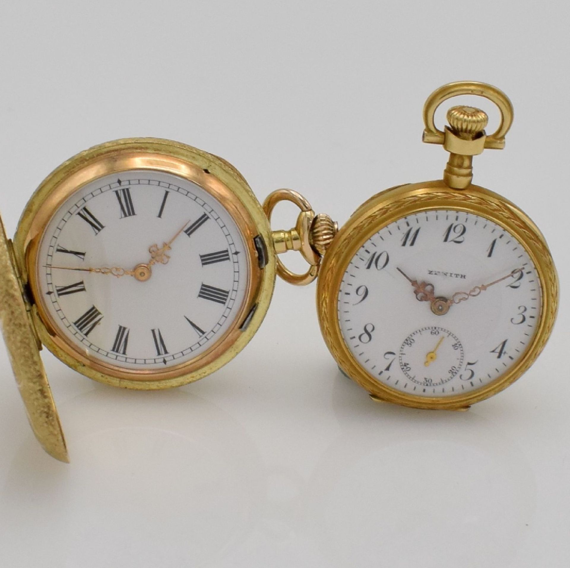 ZENITH / anonymous 2 gold ladies pocket watches, Switzerland around 1910, 1 x Zenith, open & - Bild 2 aus 12