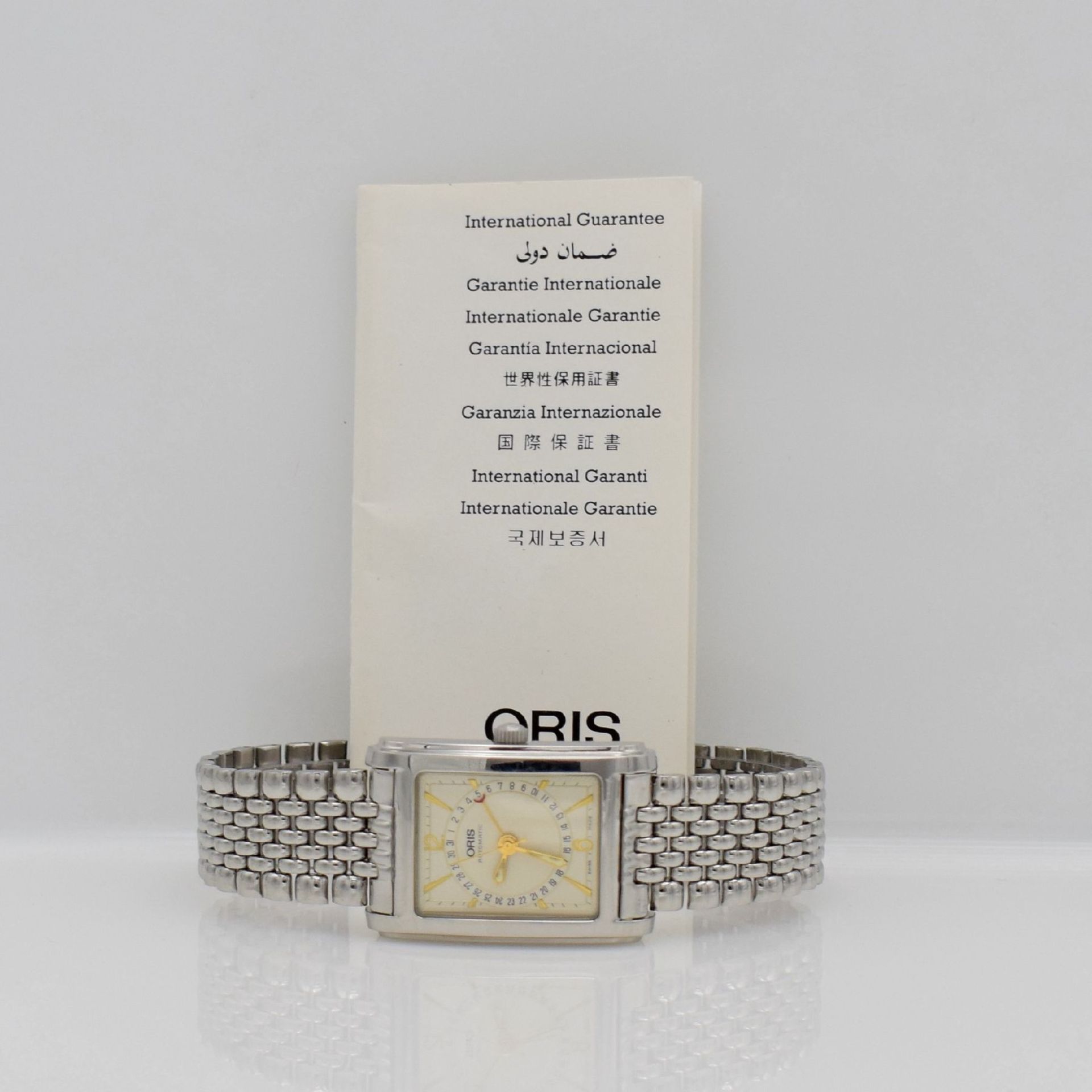 ORIS rectangular gents wristwatch, Switzerland around 1994, self winding, reference B7460, stainless - Bild 6 aus 6