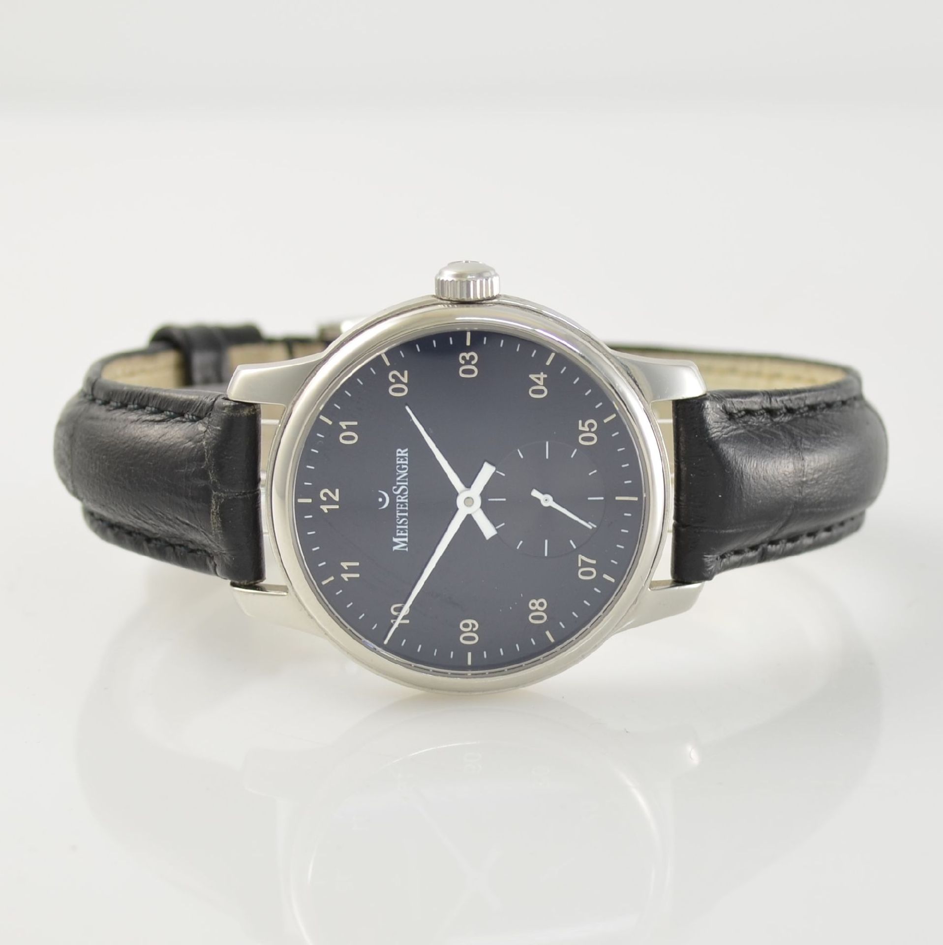 MEISTERSINGER ladies wristwatch series Karelia, manual winding, reference CM102, stainless steel