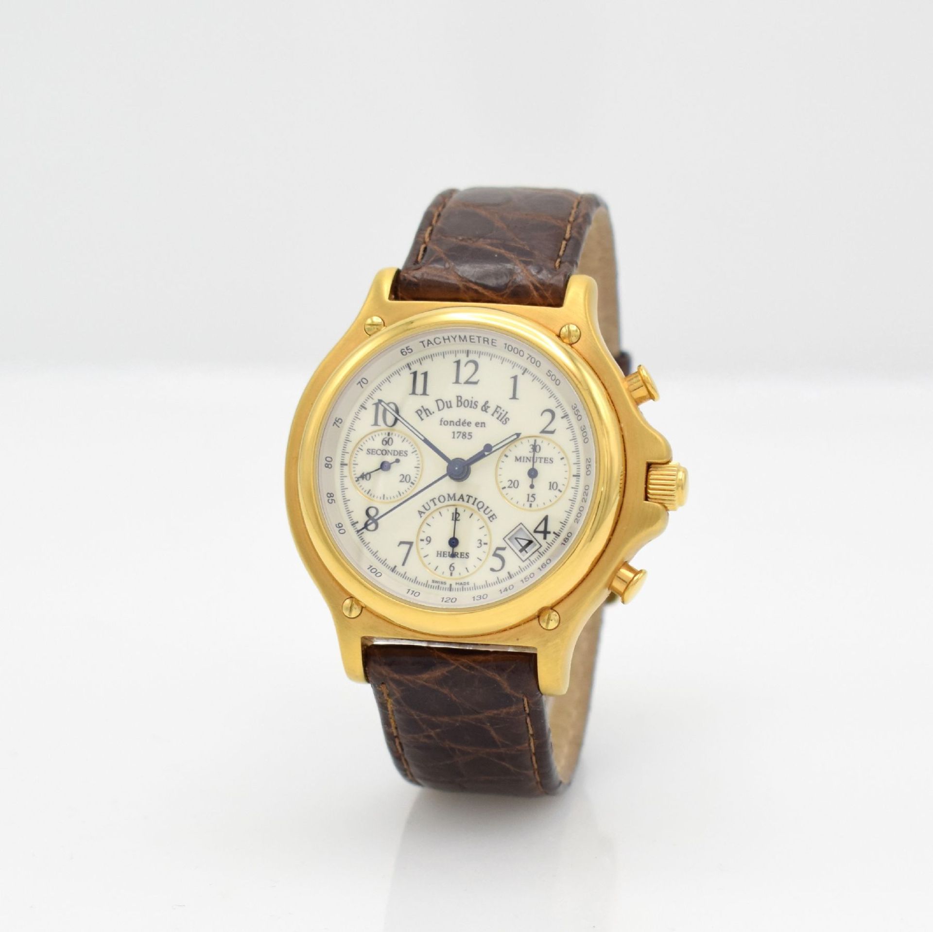 DU BOIS Regular 1 gents chronograph, Switzerland around 2000, self winding, gold plated case, - Bild 3 aus 7