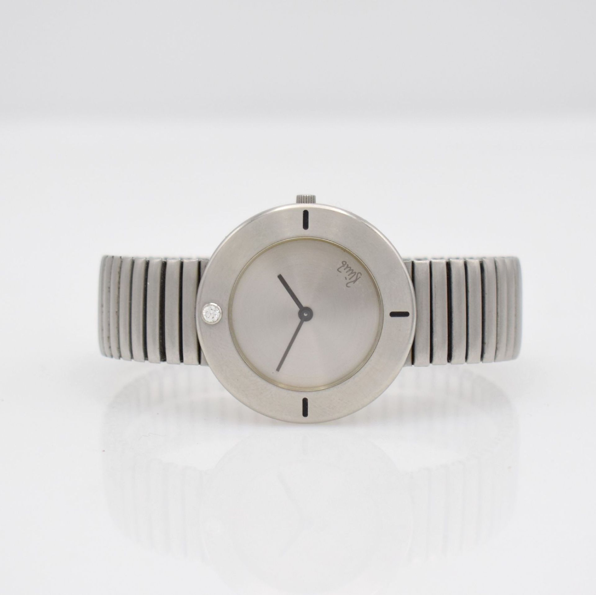 BUNZ wristwatch in stainless steel with diamond, Switzerland sold according to papers in November