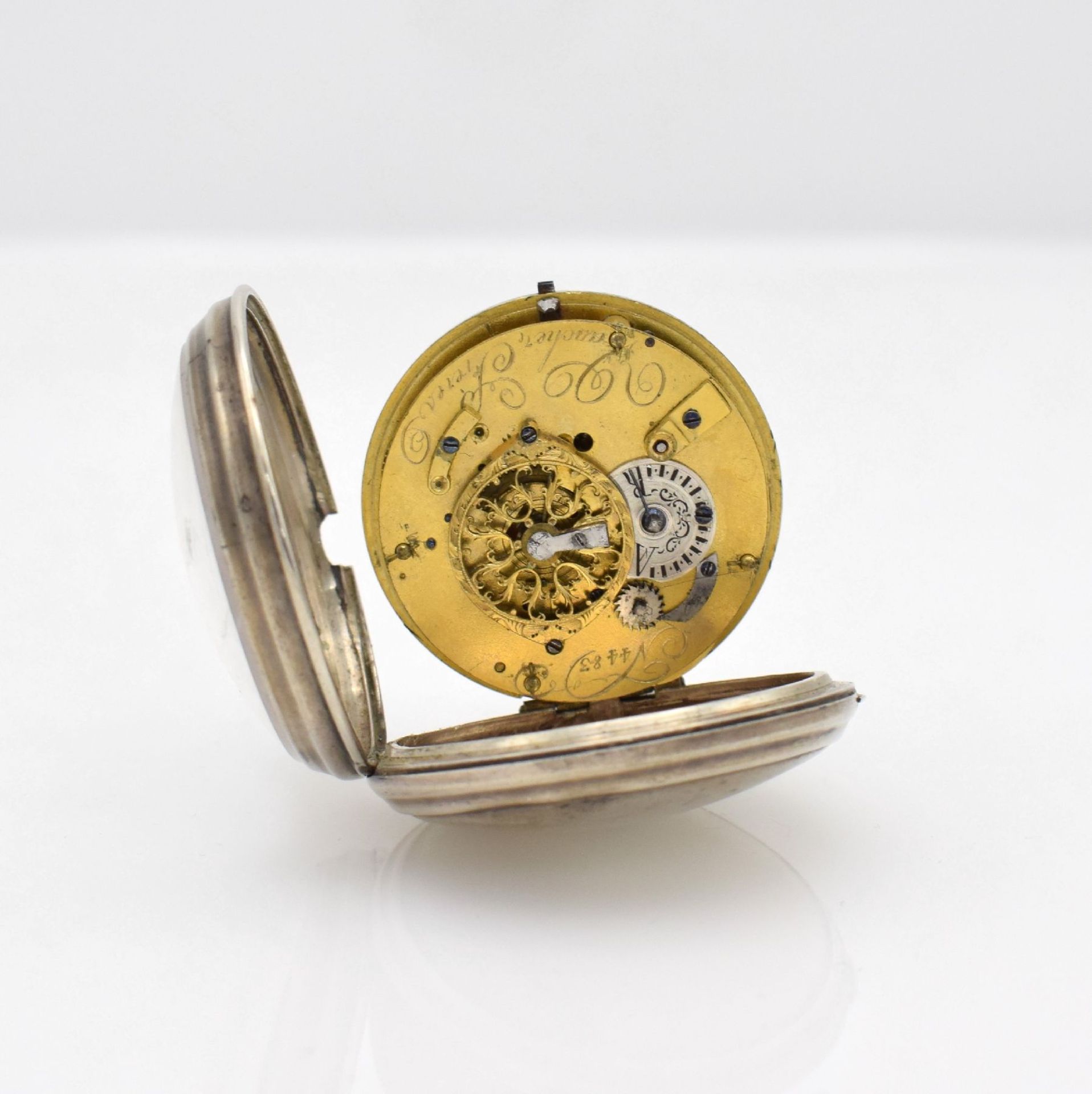 VAUCHER FRERES verge watch with polychrom painted enamel dial & date + one verge watch, - Bild 5 aus 13