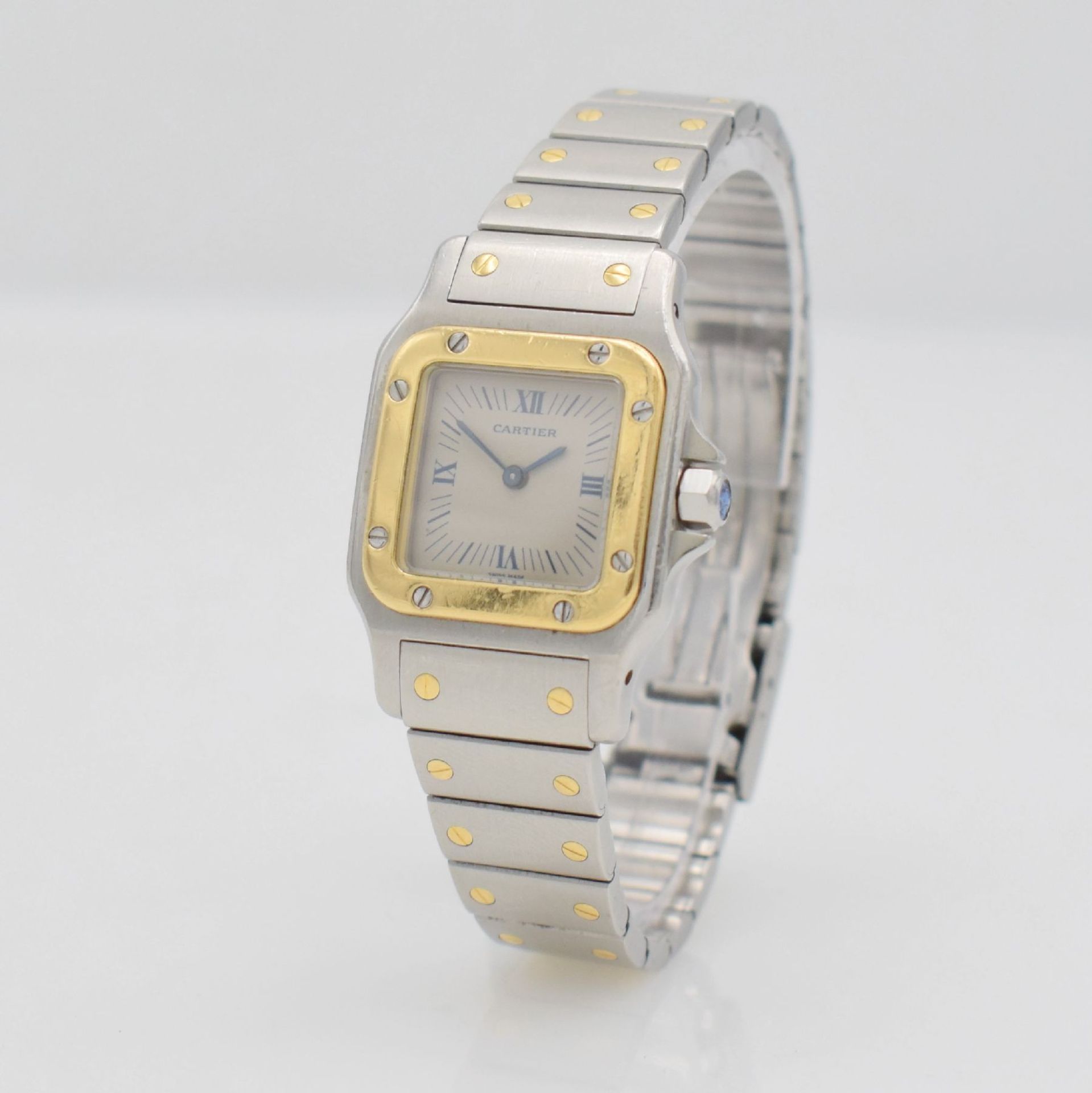 CARTIER Santos ladies wristwatch in stainless steel & 18k yellow gold, Switzerland around 1995, - Bild 3 aus 7