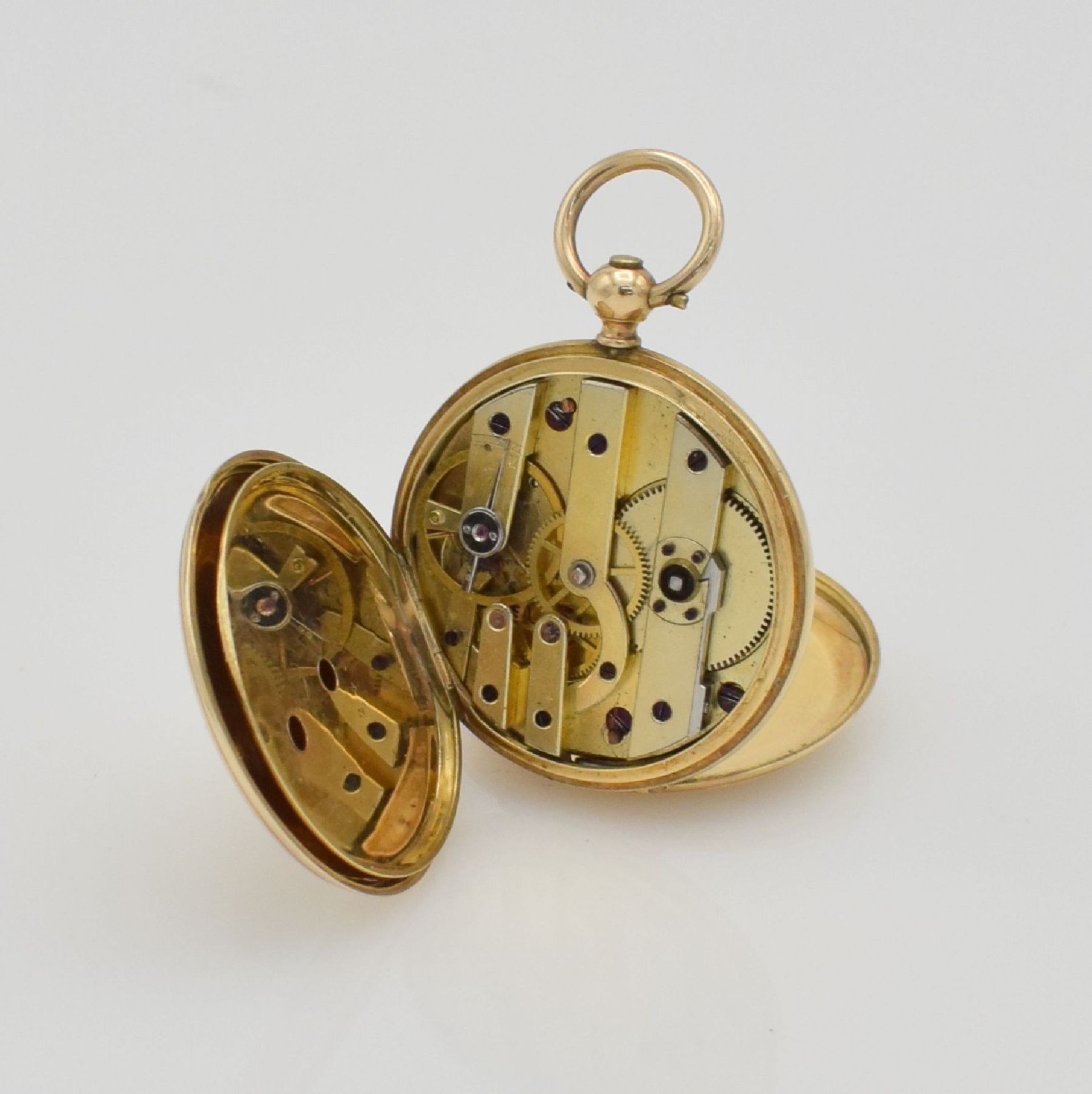 Set of 2 ladies gold pocket watches, Switzerland around 1860, key winding, 1 x Hy. Moser & Cie / J. - Bild 6 aus 14