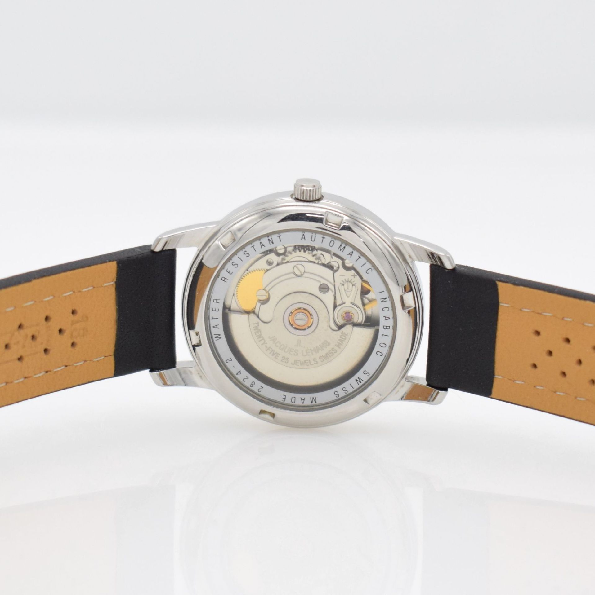 JACQUES LEMANS gents wristwatch, Switzerland around 2005, self winding, on both sides glazed steel - Bild 6 aus 7