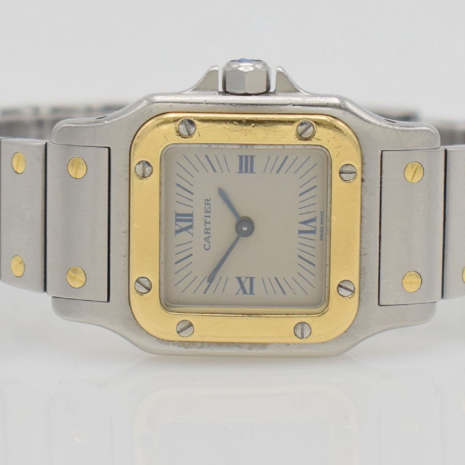 CARTIER Santos ladies wristwatch in stainless steel & 18k yellow gold, Switzerland around 1995, - Bild 2 aus 7