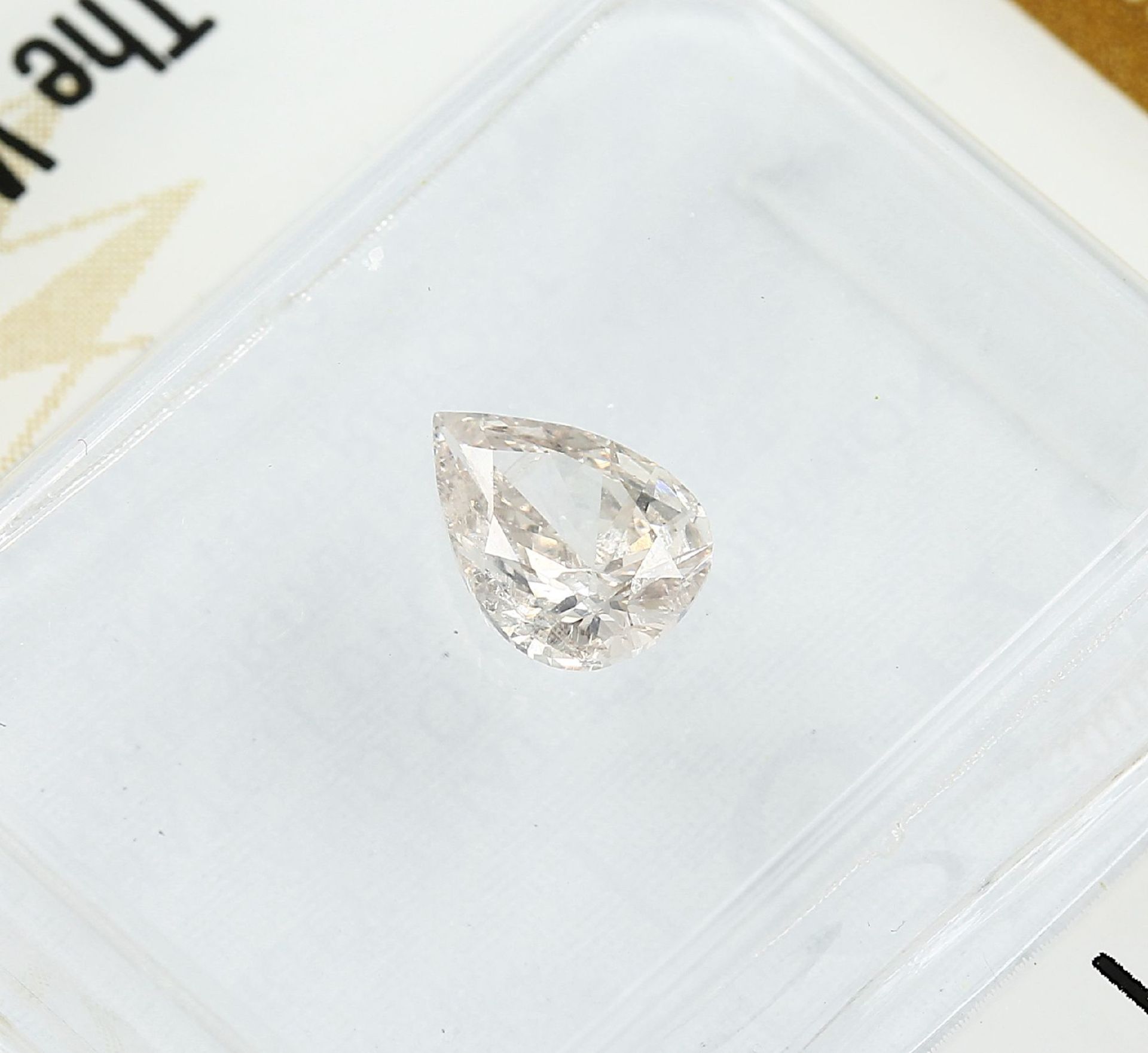 Sealed diamond pear, 0.45 ct, natural, Fancy Light Pinkish Brown, GIA expertise Valuation Price: - Bild 3 aus 4