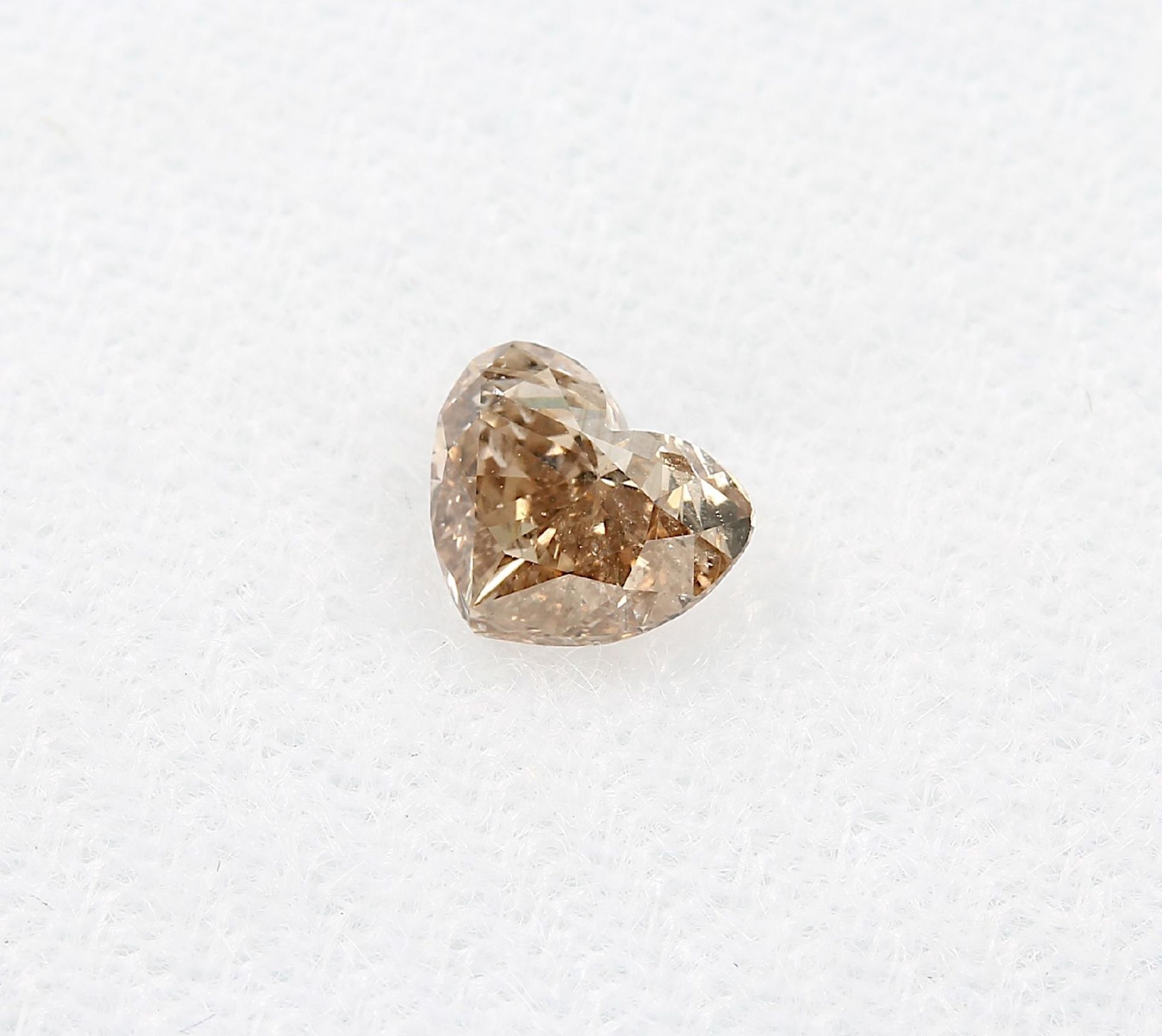 Loses diamond heart 0.60 ct , natural colour, fancy intense pinkish brown/si2, HRD expertise - Bild 2 aus 4