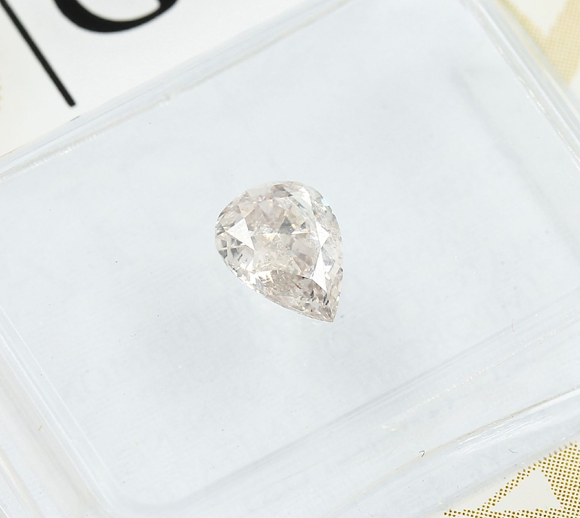 Sealed diamond pear, 0.45 ct, natural, Fancy Light Pinkish Brown, GIA expertise Valuation Price: - Bild 2 aus 4