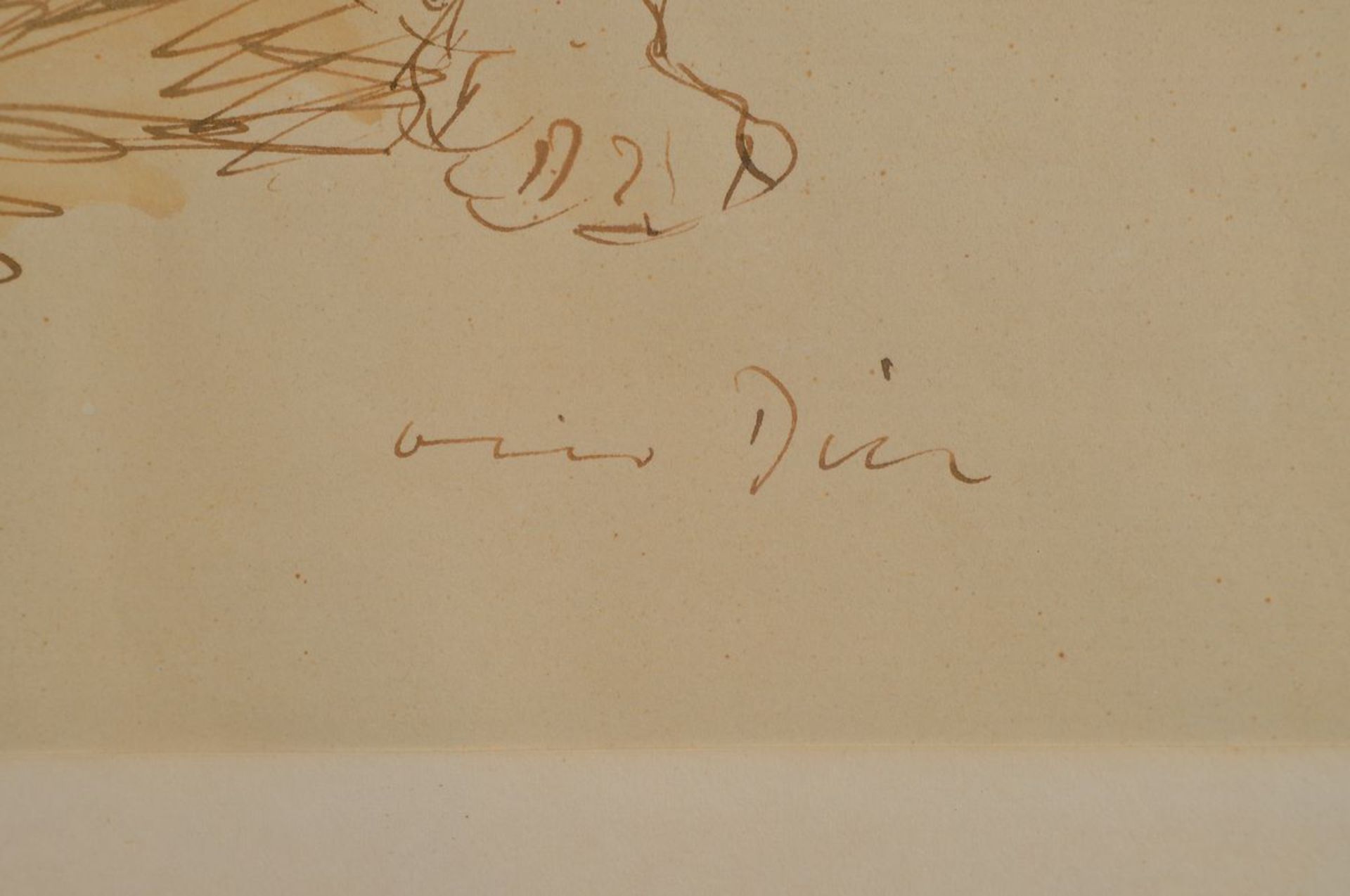 Otto Dill, 1884 Neustadt-1957 Bad Dürkheim, lying lion, pen and ink drawing on paper, signed, - Bild 2 aus 2