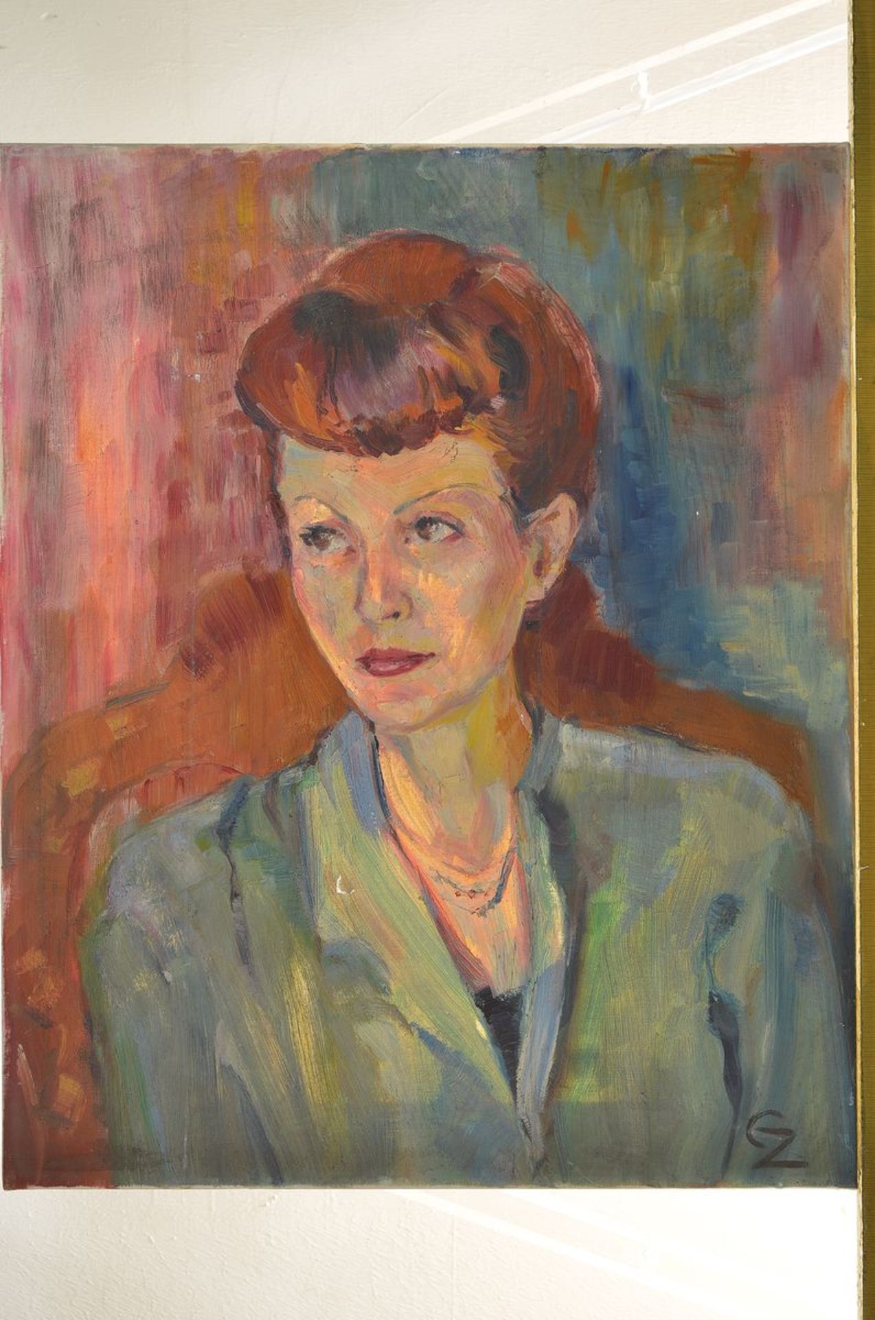 Fritz Zolnhofer, 1896 Wolfstein-1965 Saarbrücken, portrait of Gerlinde Hess from Speyer, oil / - Image 3 of 3