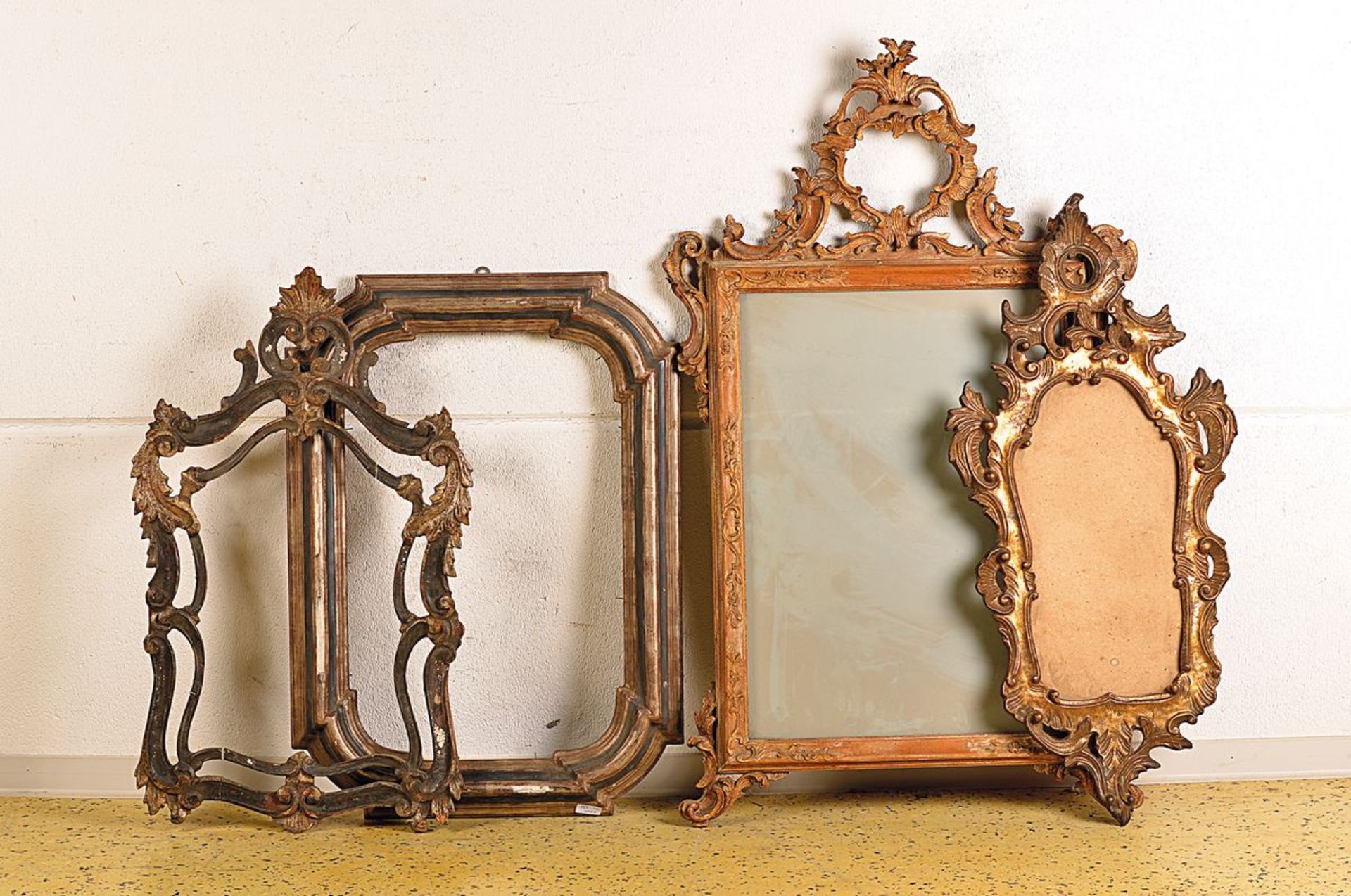 convolute of 4 frames, German and Italian, around 1880-1920, in Baroque- or Renaissance style,