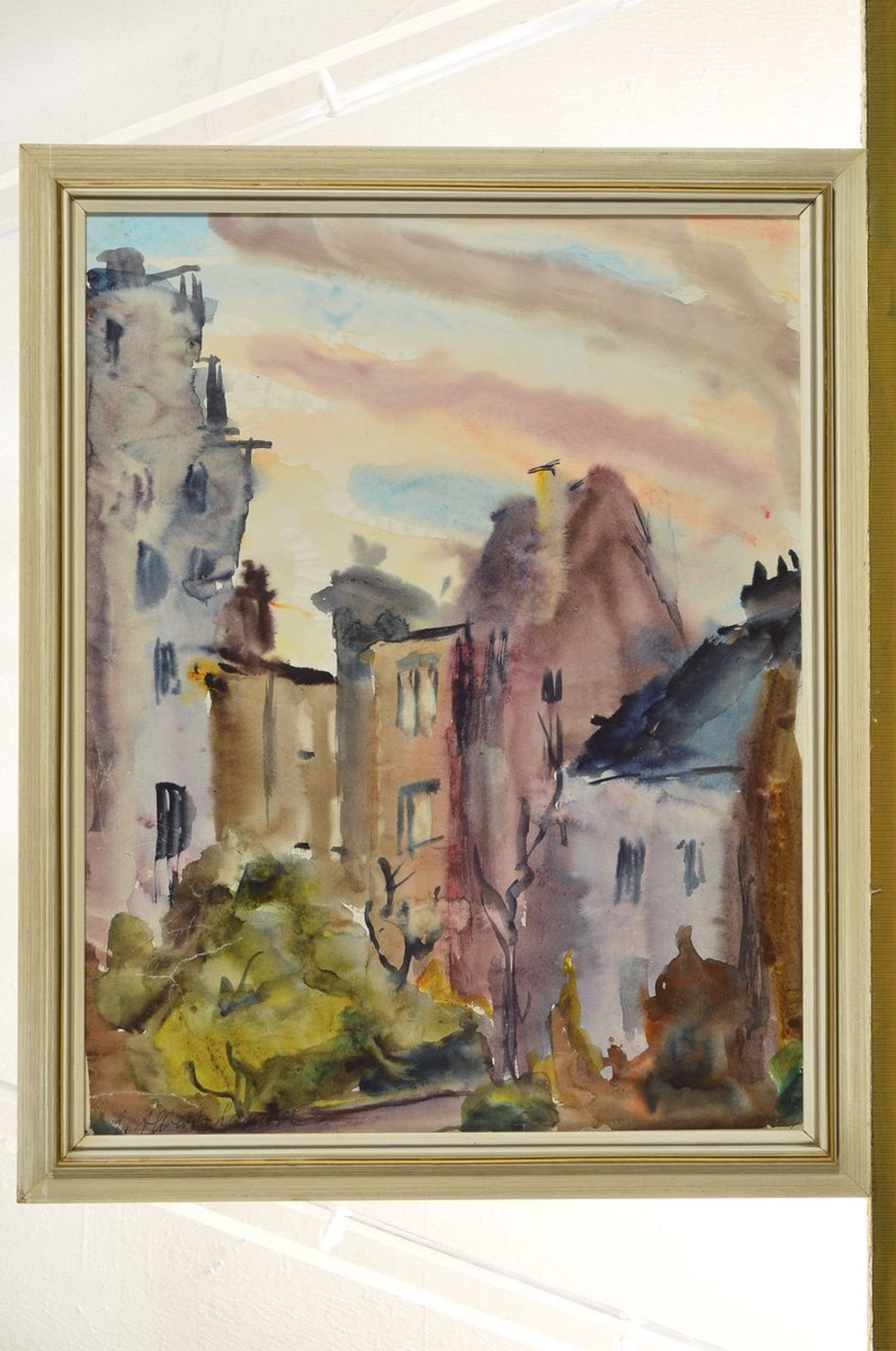 Loulou Albert Lasard, 1885 Metz - 1869, southern cityscape, watercolor, signed lower right, slightly - Bild 3 aus 3