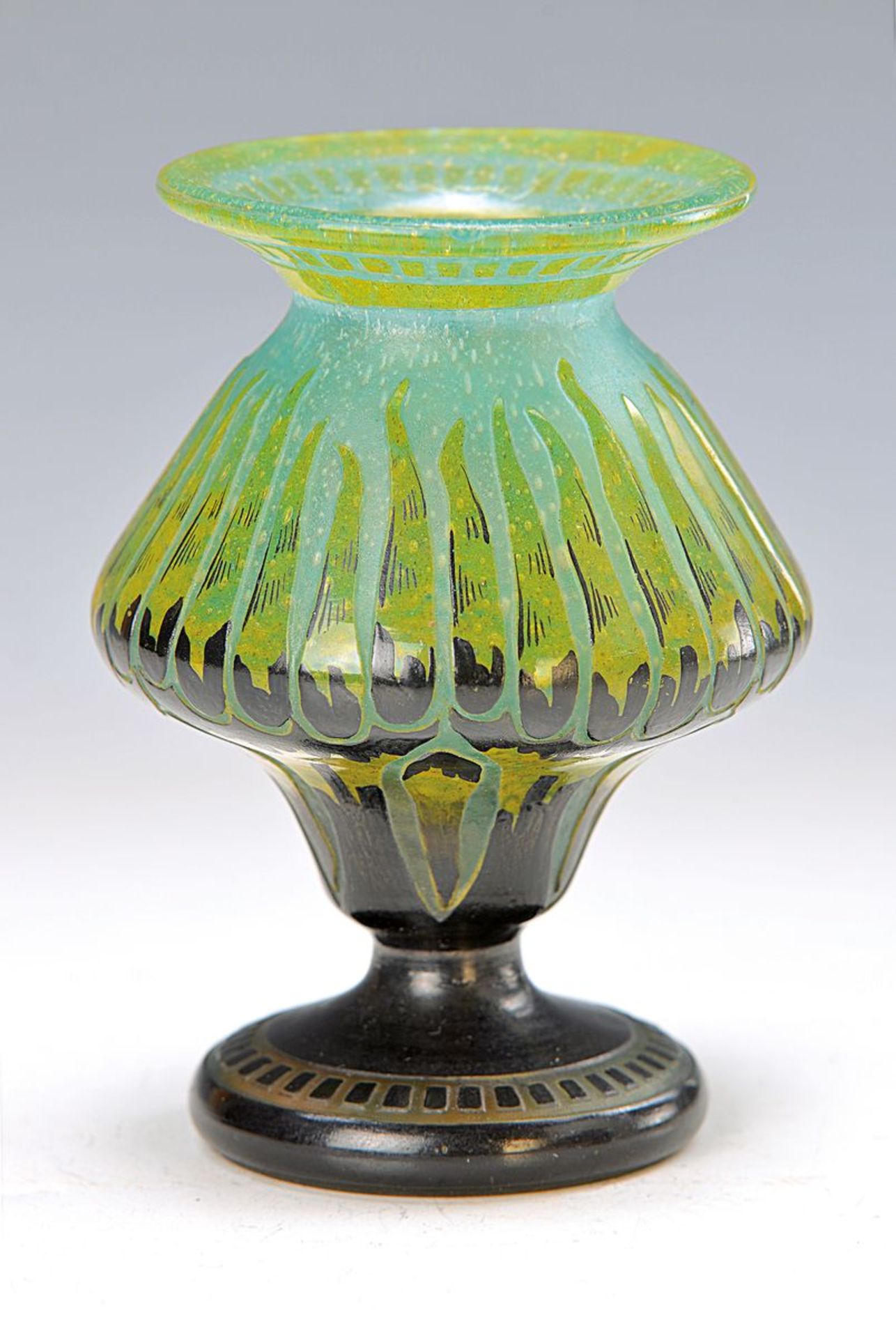 vase, Schneider, around 1928-30, pure Art- Deco, fine multilayer glass, between the layers fine