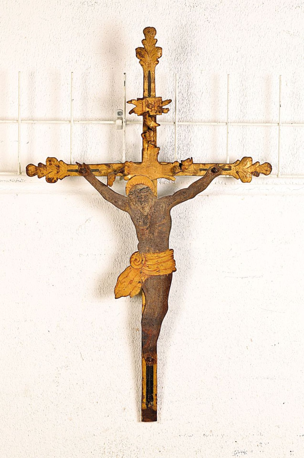 crucifix, Southern Germany, around 1780, after the model of the 16th c., forged iron, painted,