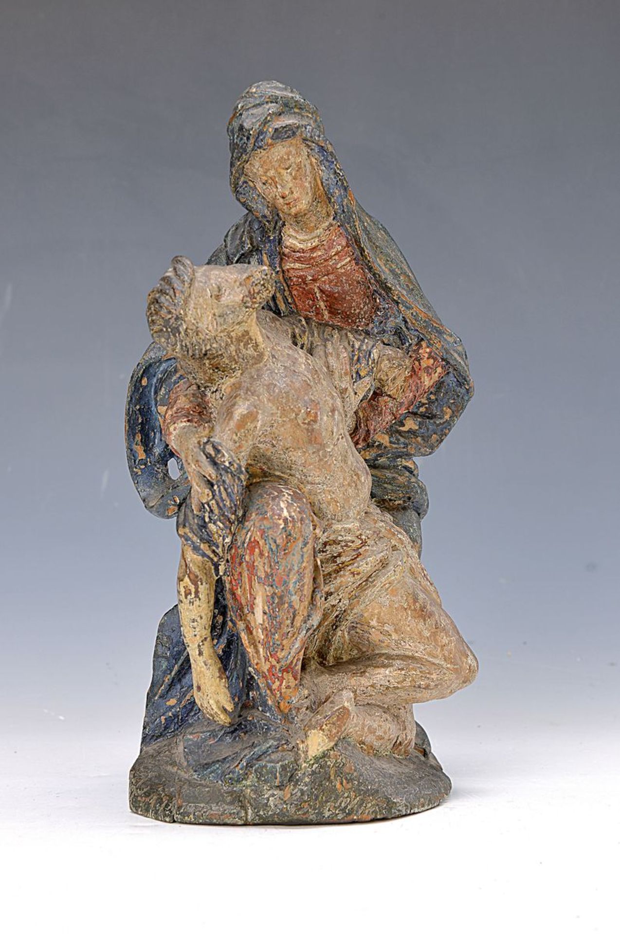 Pieta/figure of a saint, Southern Germany, around 1780, carved wood, orig. painting, one arm