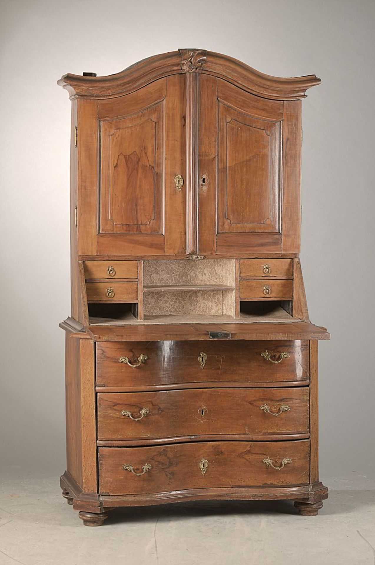 secretary/Baroque furniture, Palatinate, around 1740, walnut massive, lower part deep and double