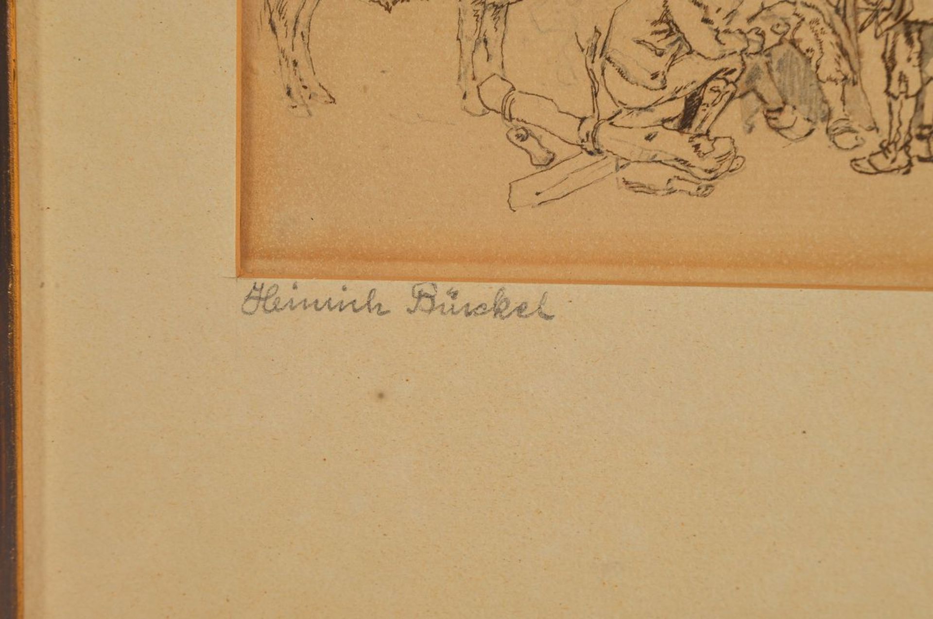 Attribution: Heinrich Bürkel, 1802 Pirmasens -1869 Munich, three men in front of a wagon, left and - Bild 2 aus 3
