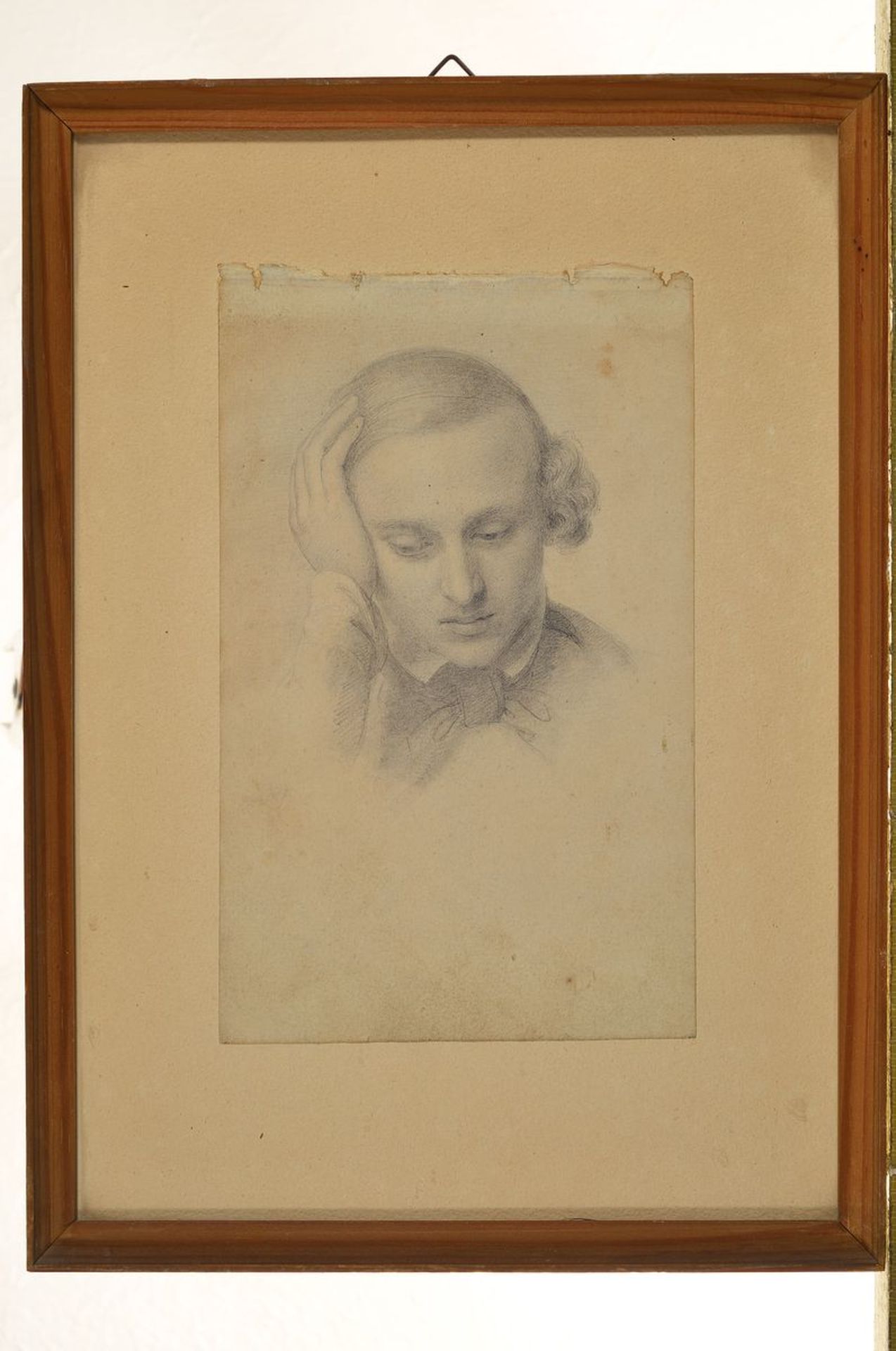 Attribution: Johann von Schraudolph, 1808- 1879, two pencil drawings from a sketchbook, thoughtful - Bild 3 aus 4