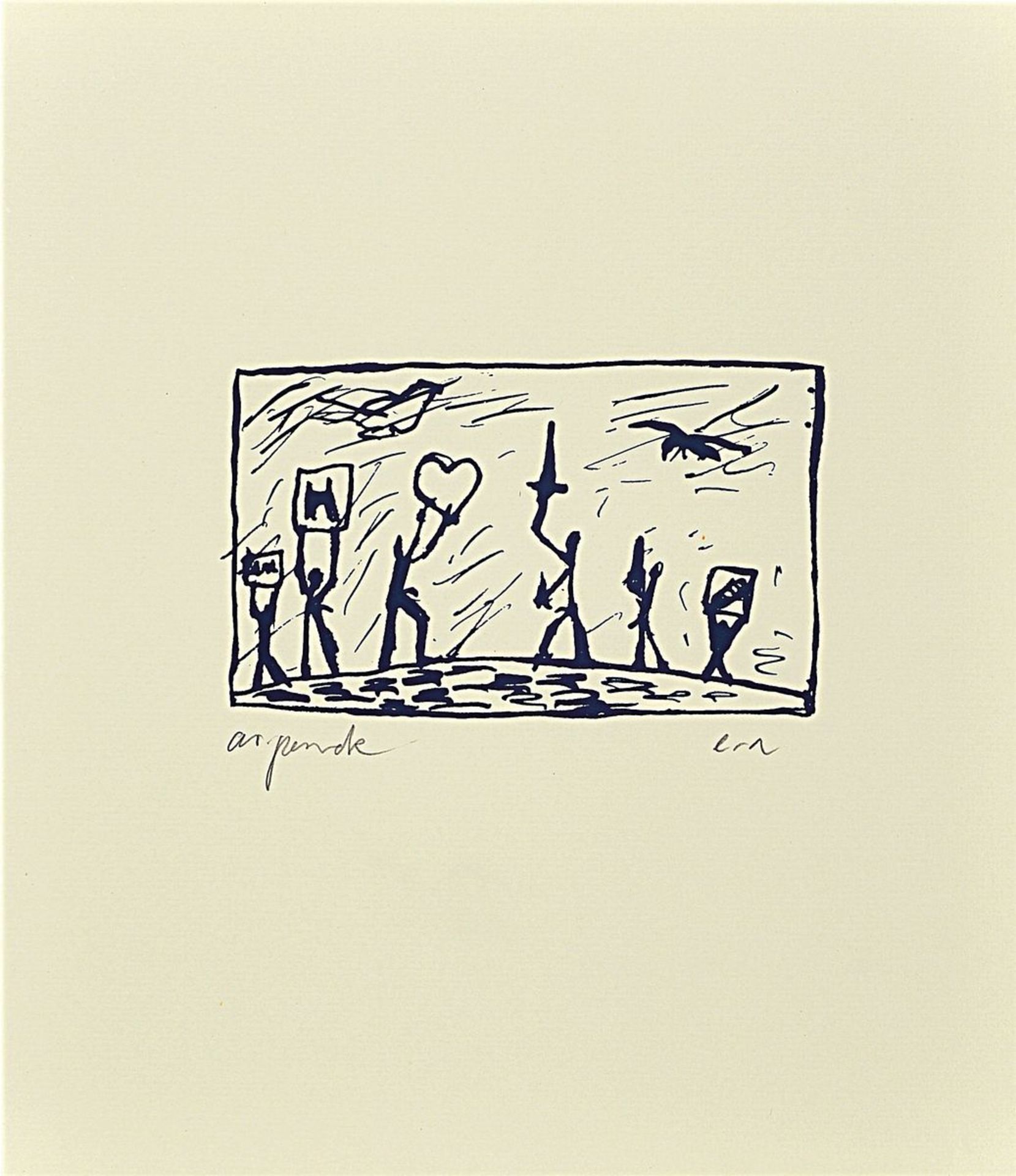 A.R. Penck, 1939 - 2017, screen print, signed and inscribed, e.a. (Artist's copy from an edition