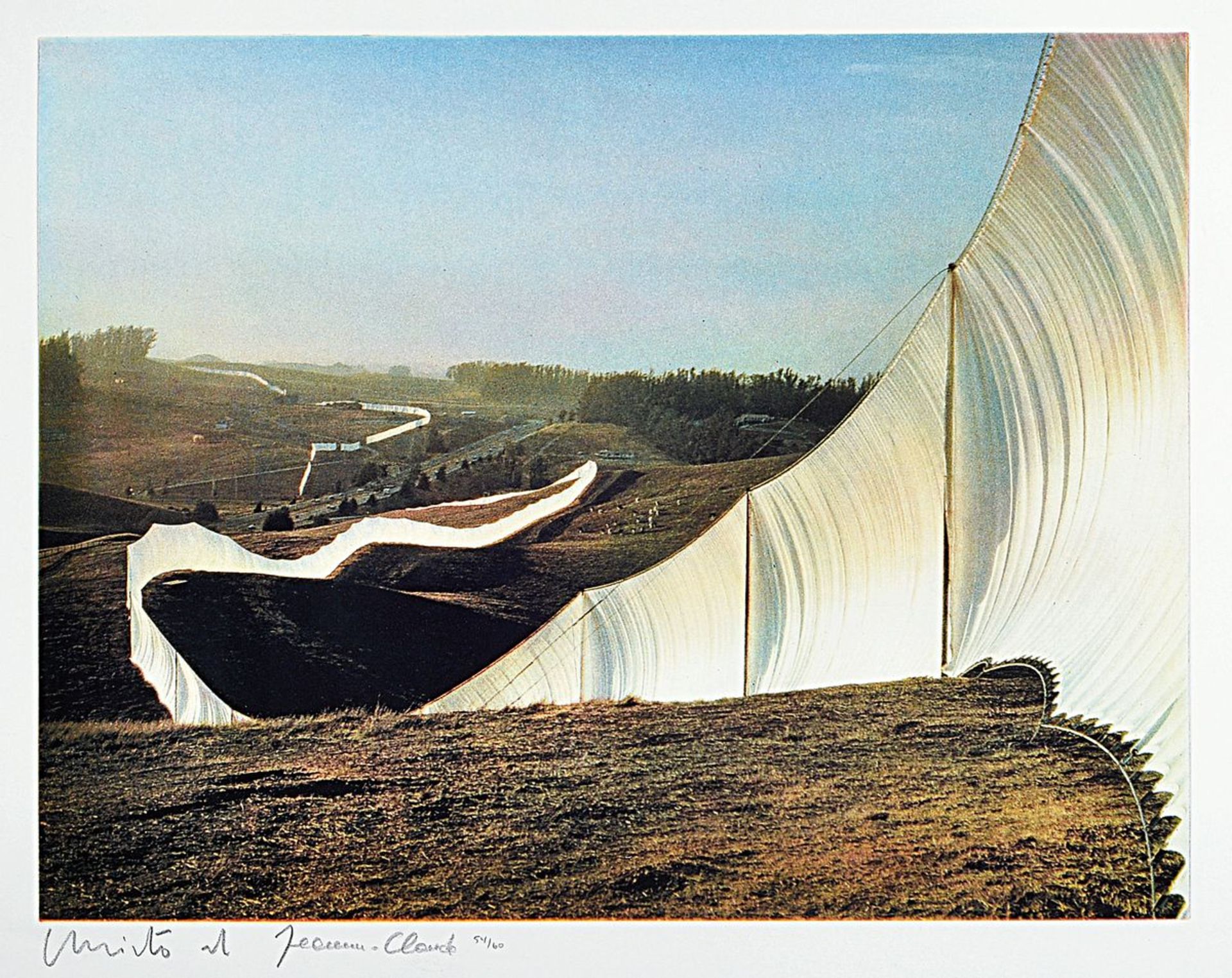 Christo, 1935 - 2009, Running Fence californiaheliogravure on BFK paper, hand signed and num. 54/60,