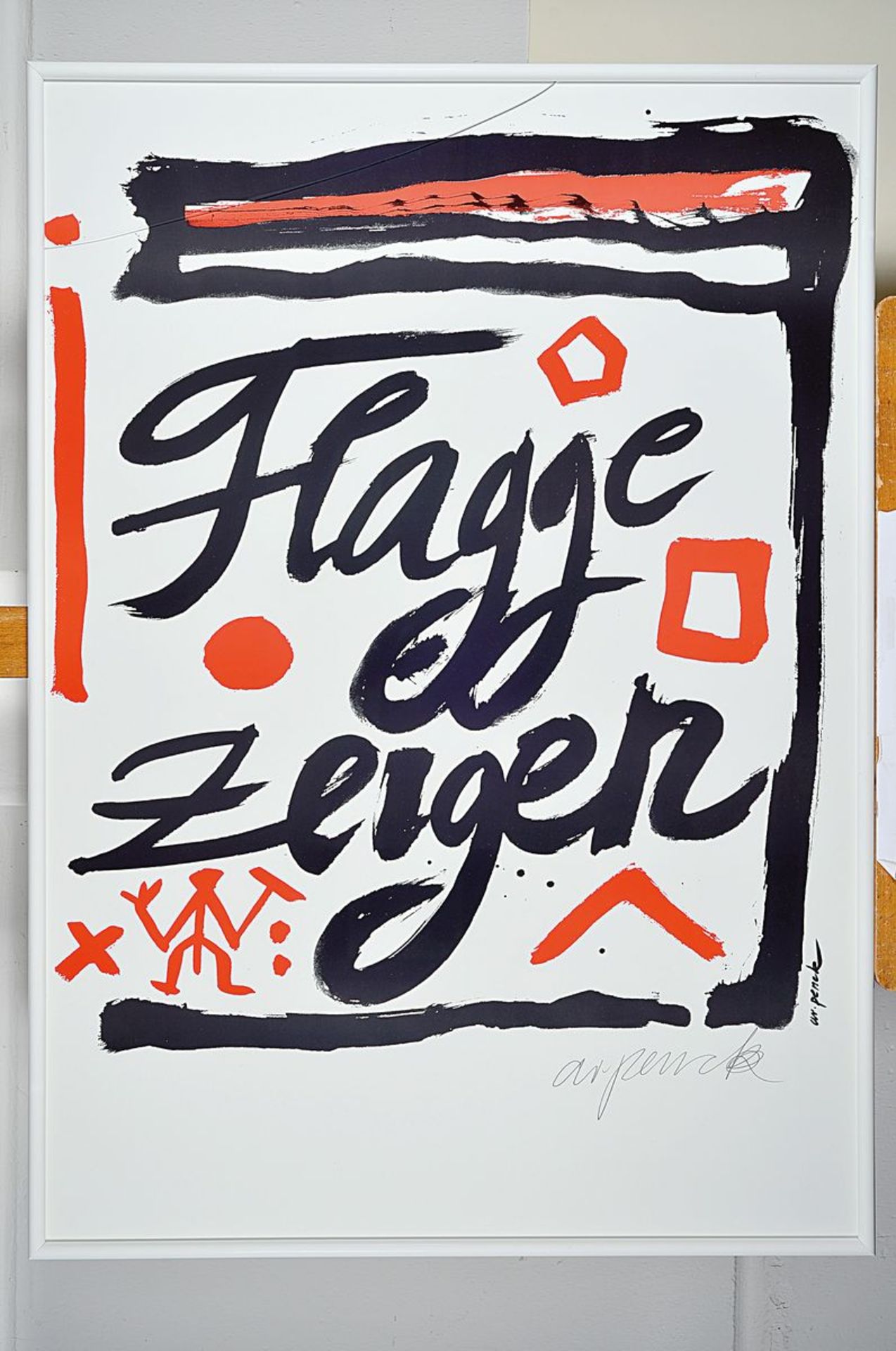 A.R. Penck, born 1939 Dresden - 2017, # "Show the flag #", color screenprint, 1995, only 35 hand- - Bild 3 aus 4